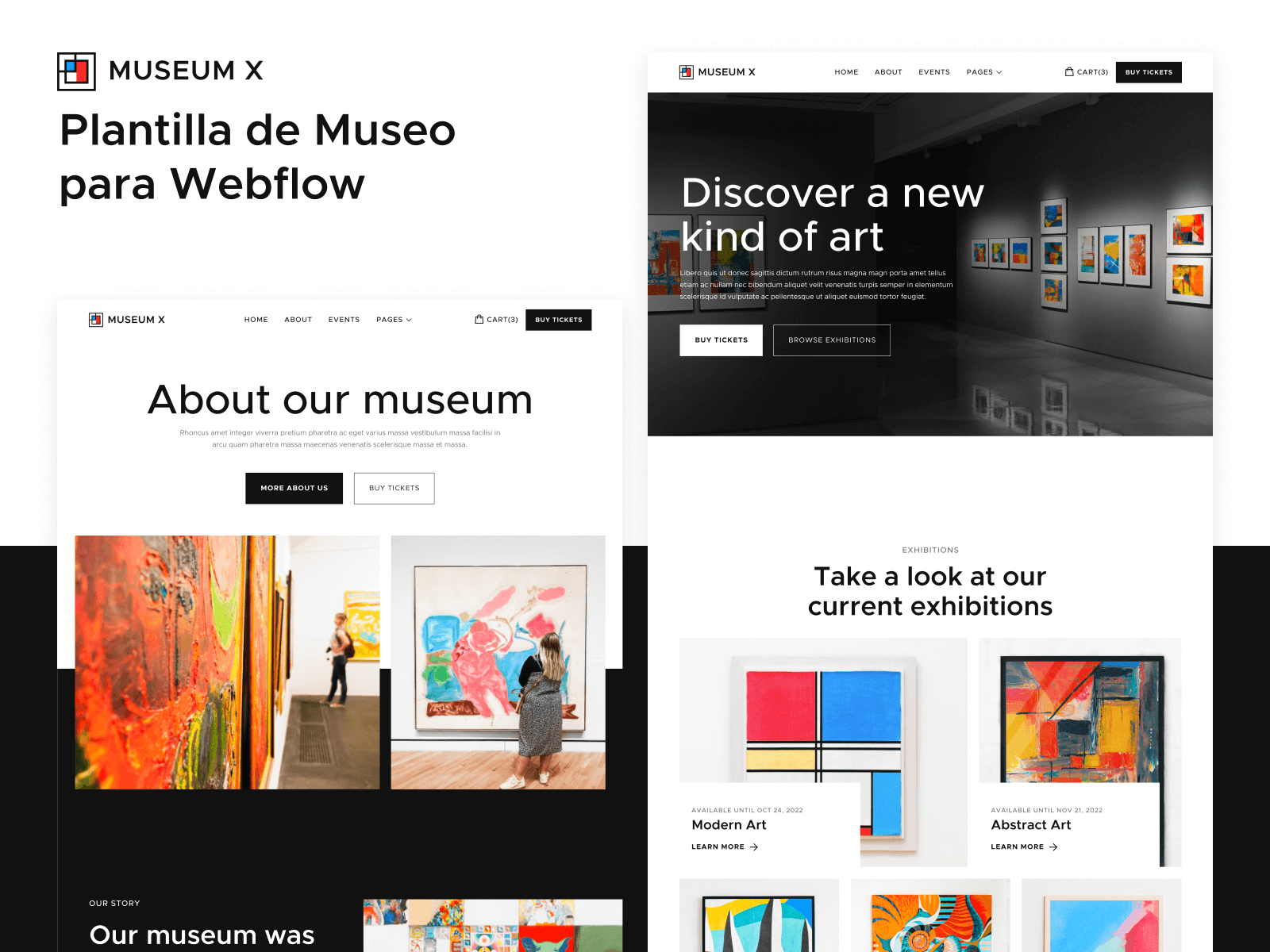 Plantilla de Museo para Webflow