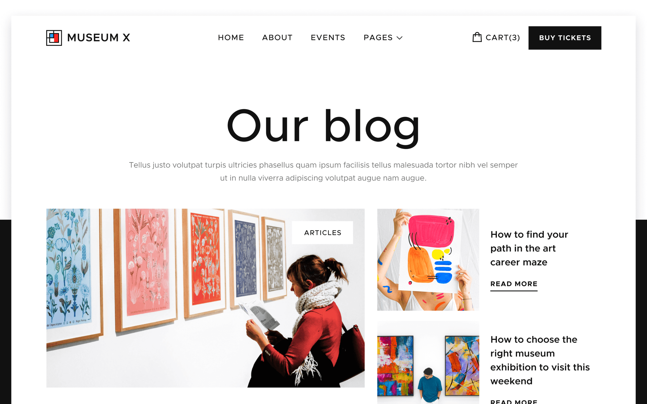 Museum X Template para Webflow