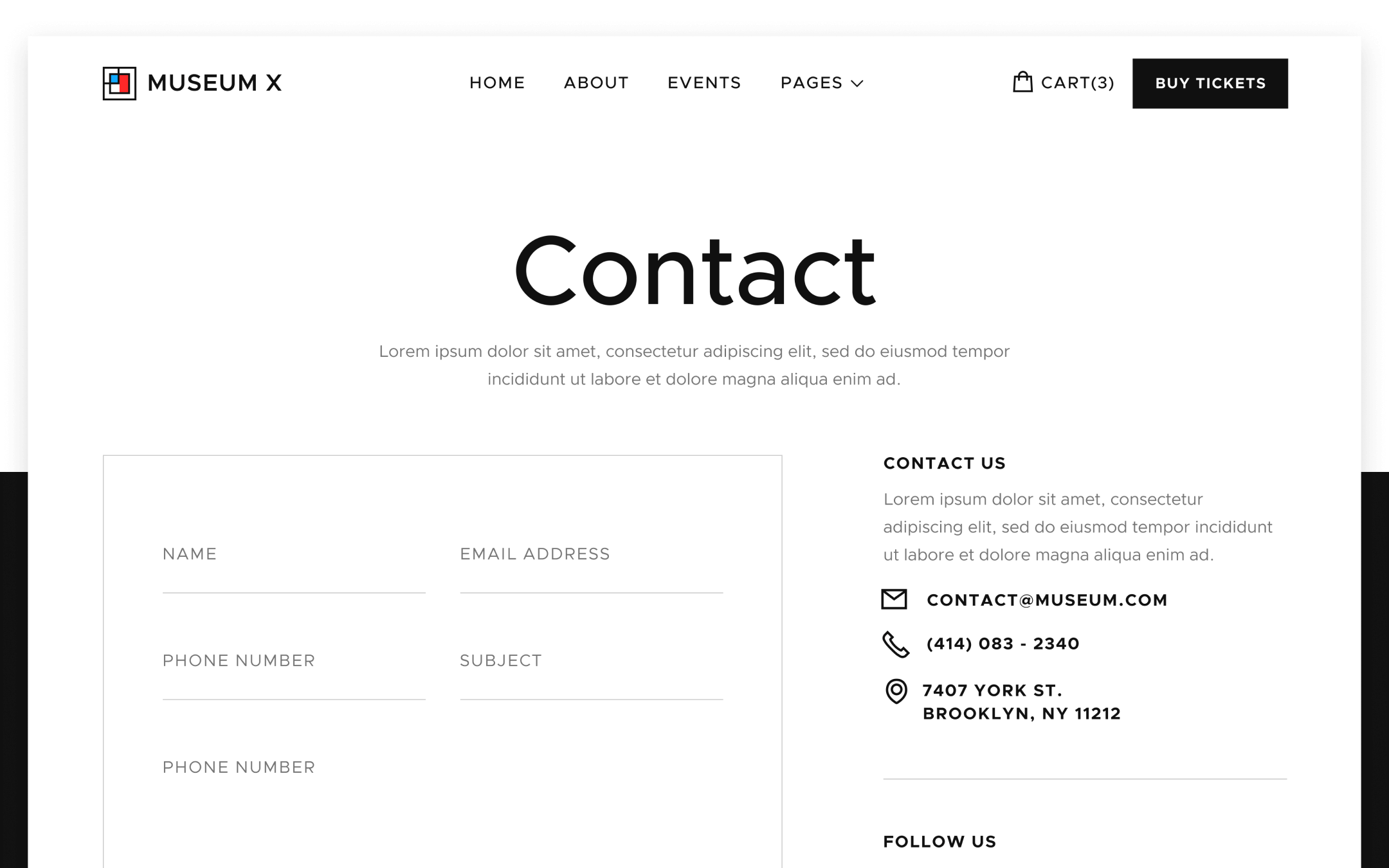 Museum X Template para Webflow