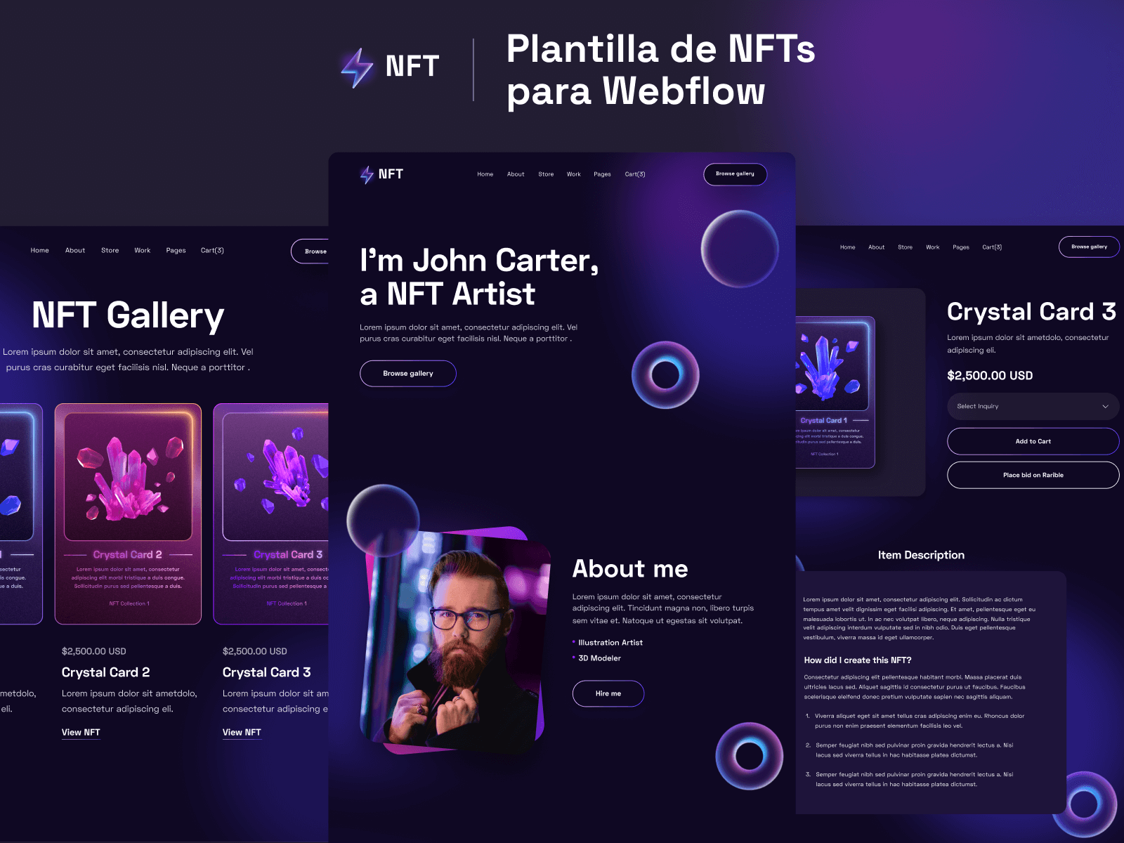 Plantilla de NFTs para Webflow