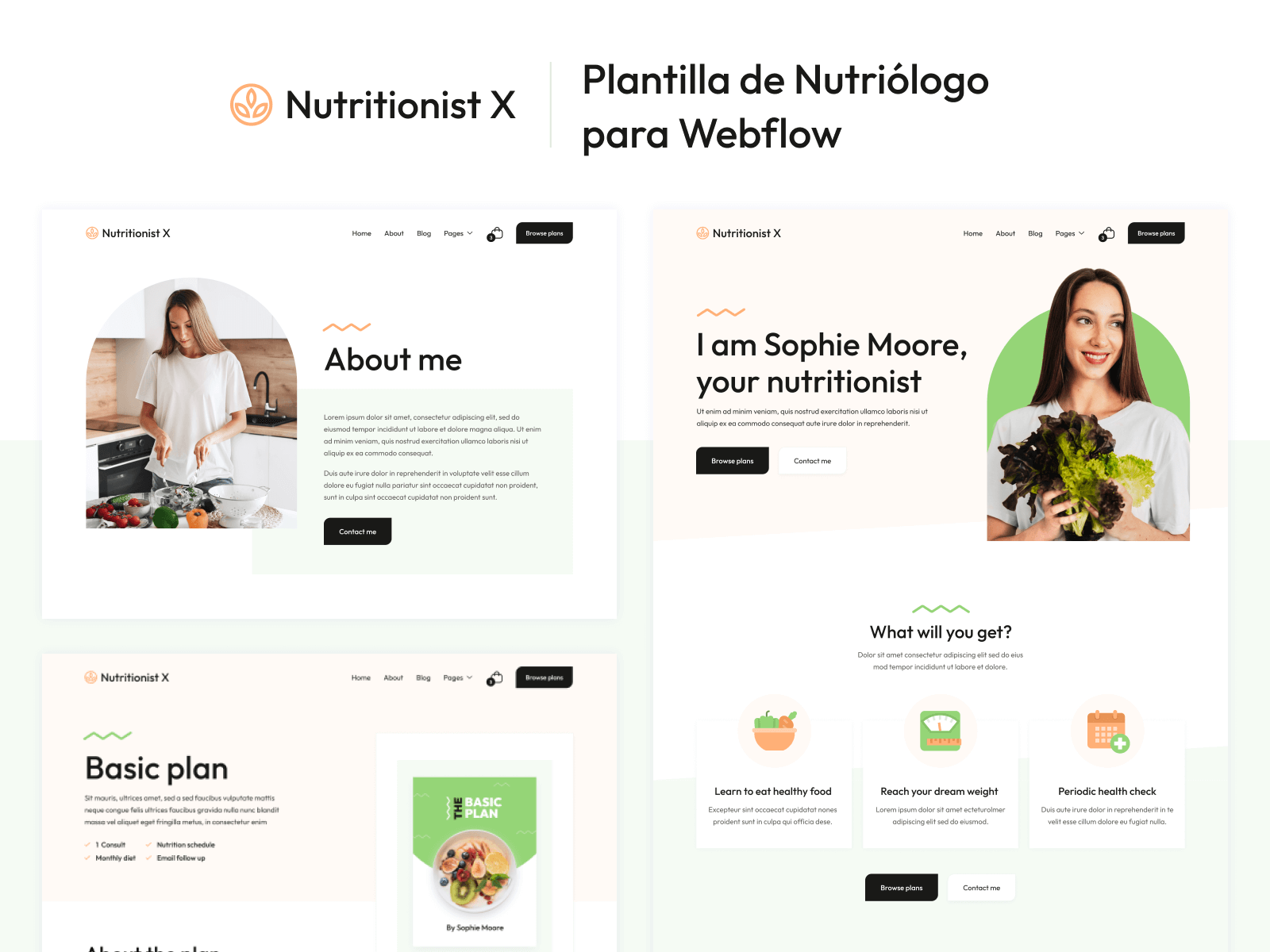 Plantilla de Nutriólogo para Webflow