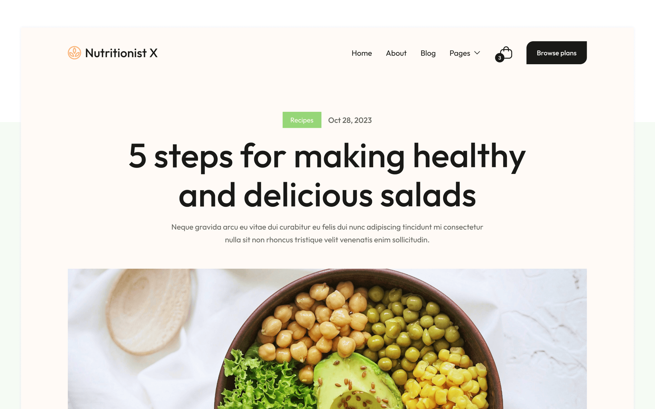 Nutritionist X Template para Webflow