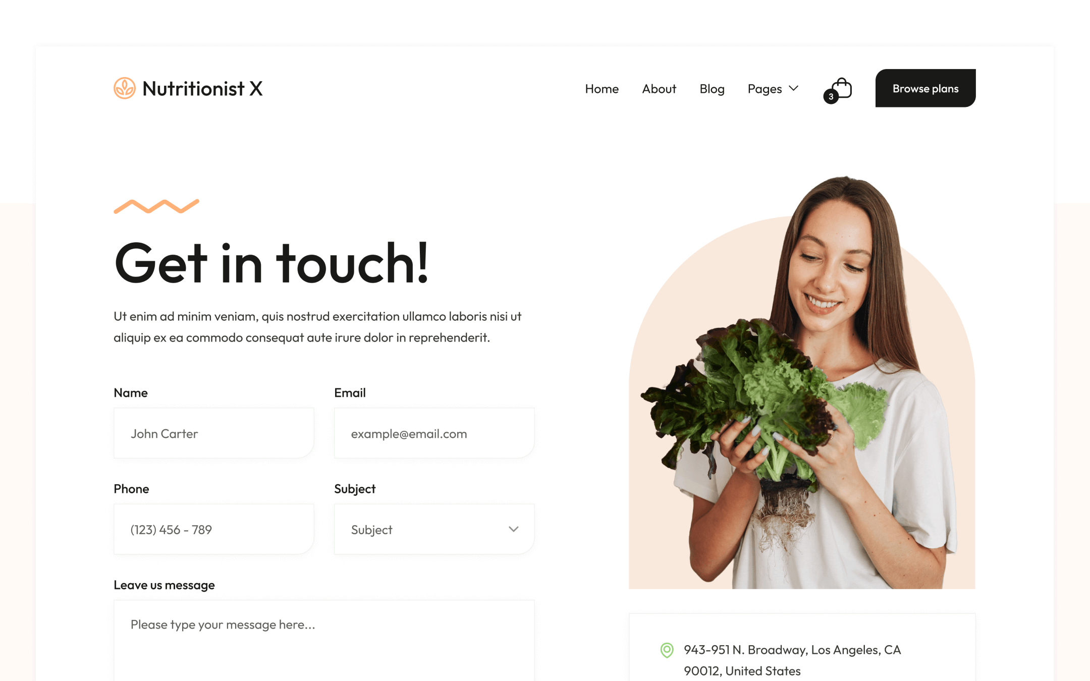 Nutritionist X Template para Webflow