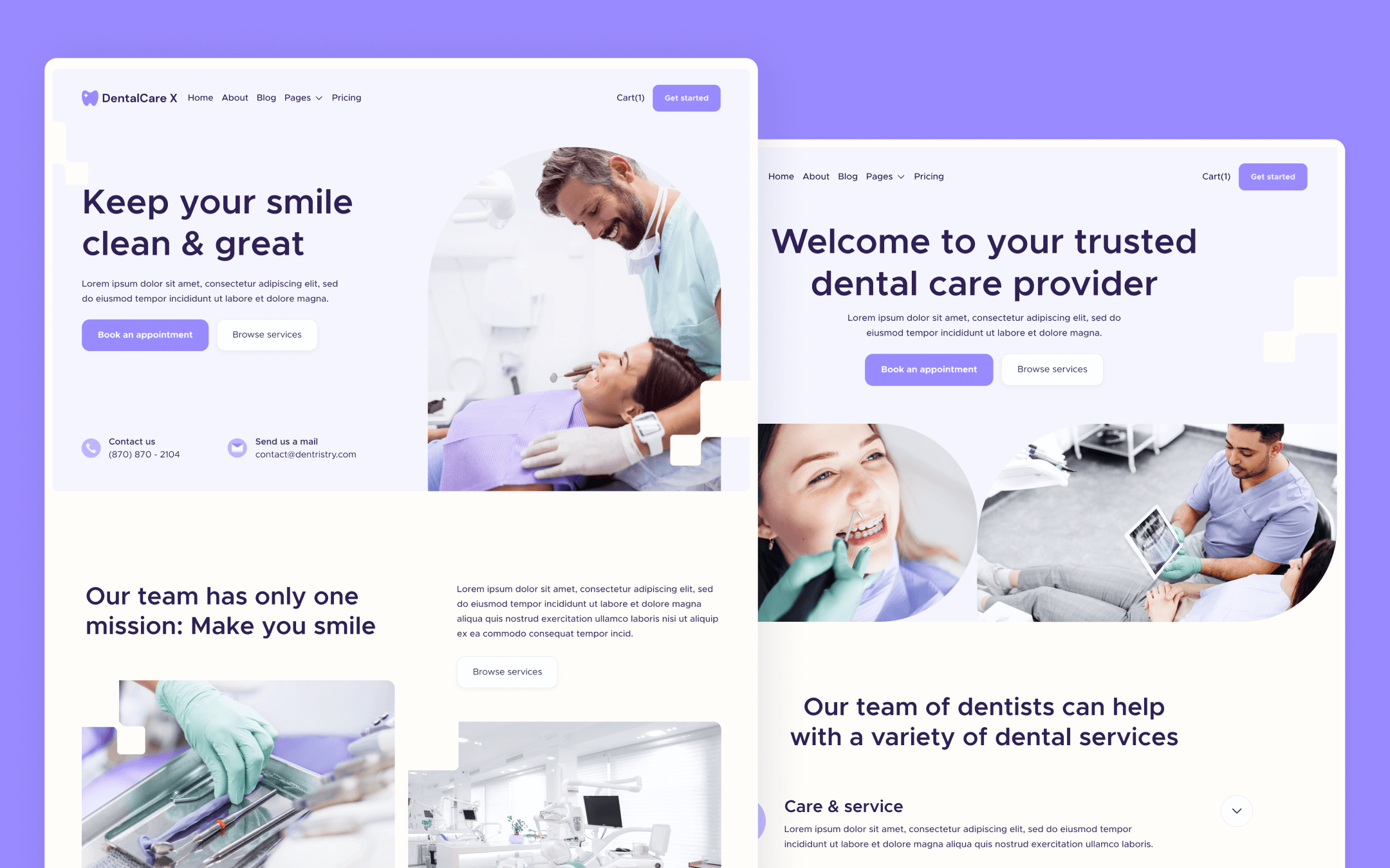 DentalCare X Template para Webflow