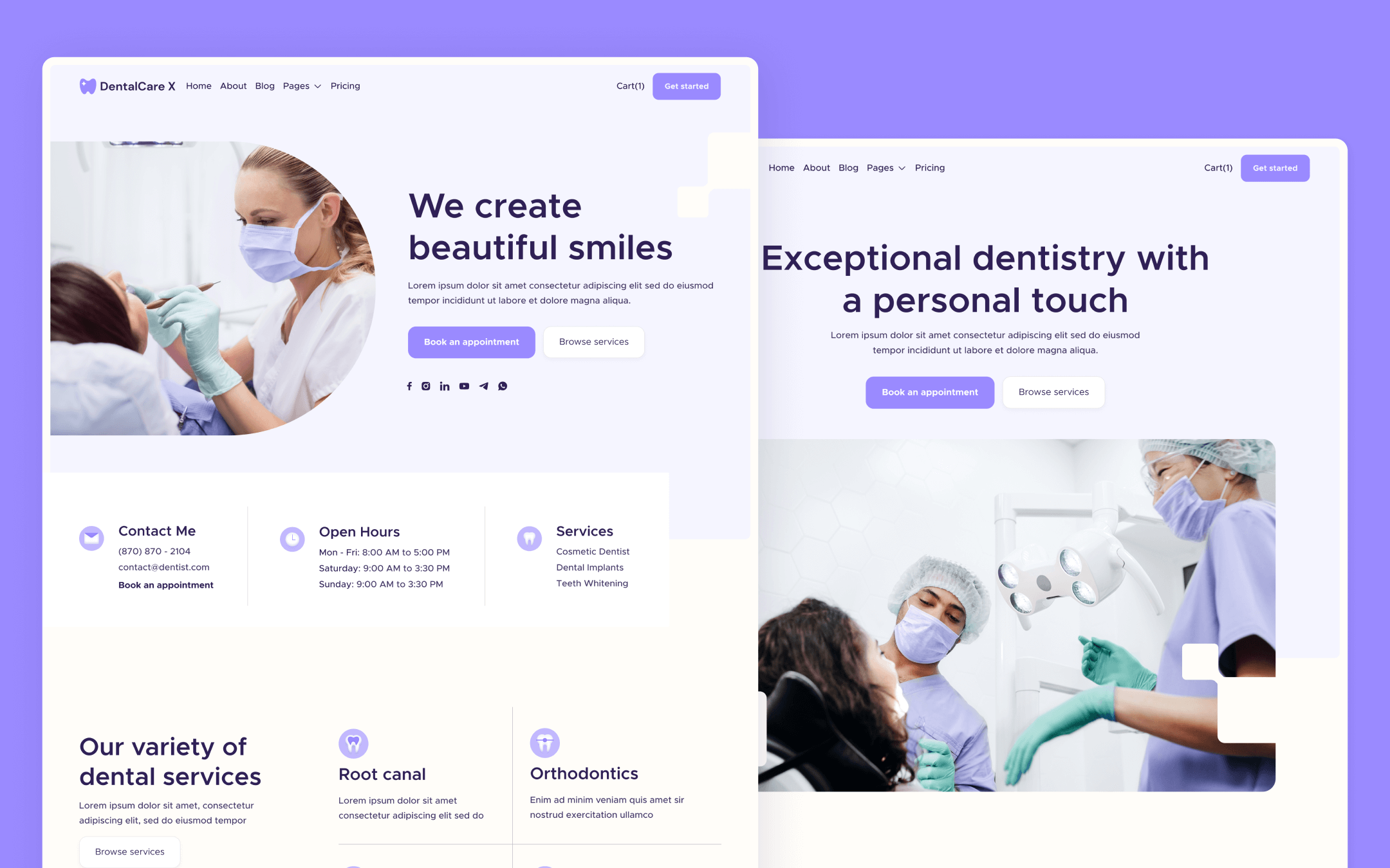 DentalCare X Template para Webflow