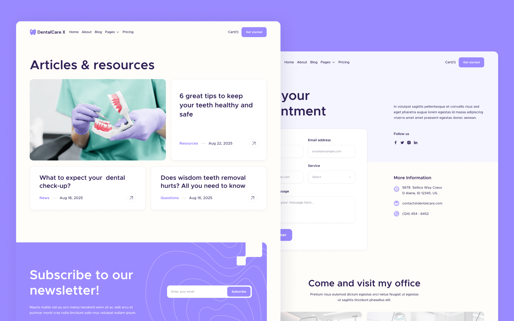 DentalCare X Template para Webflow