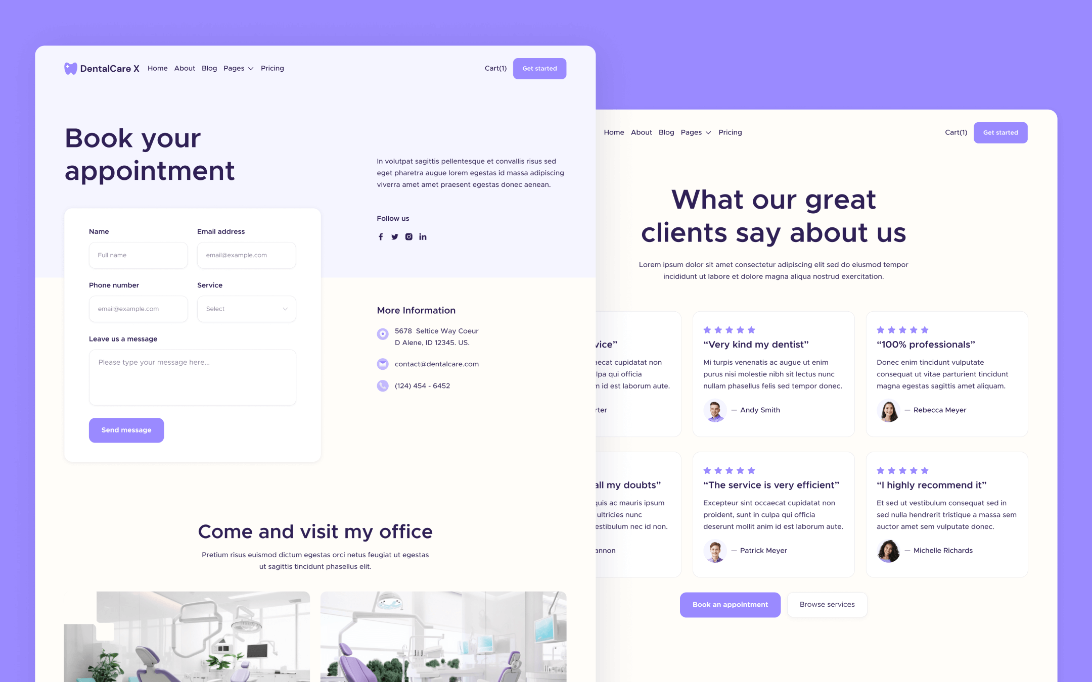 DentalCare X Template para Webflow