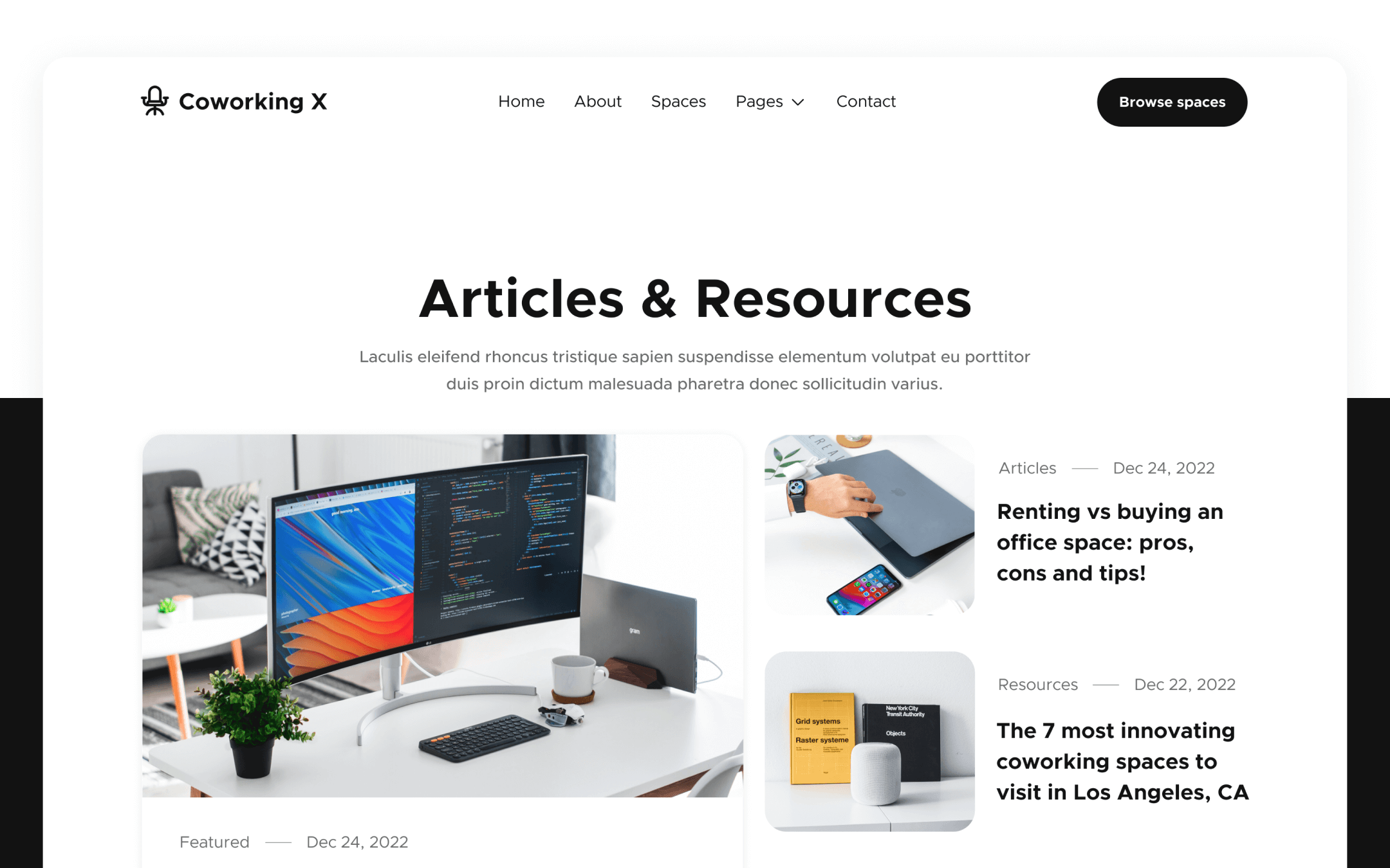 Coworking X Template para Webflow