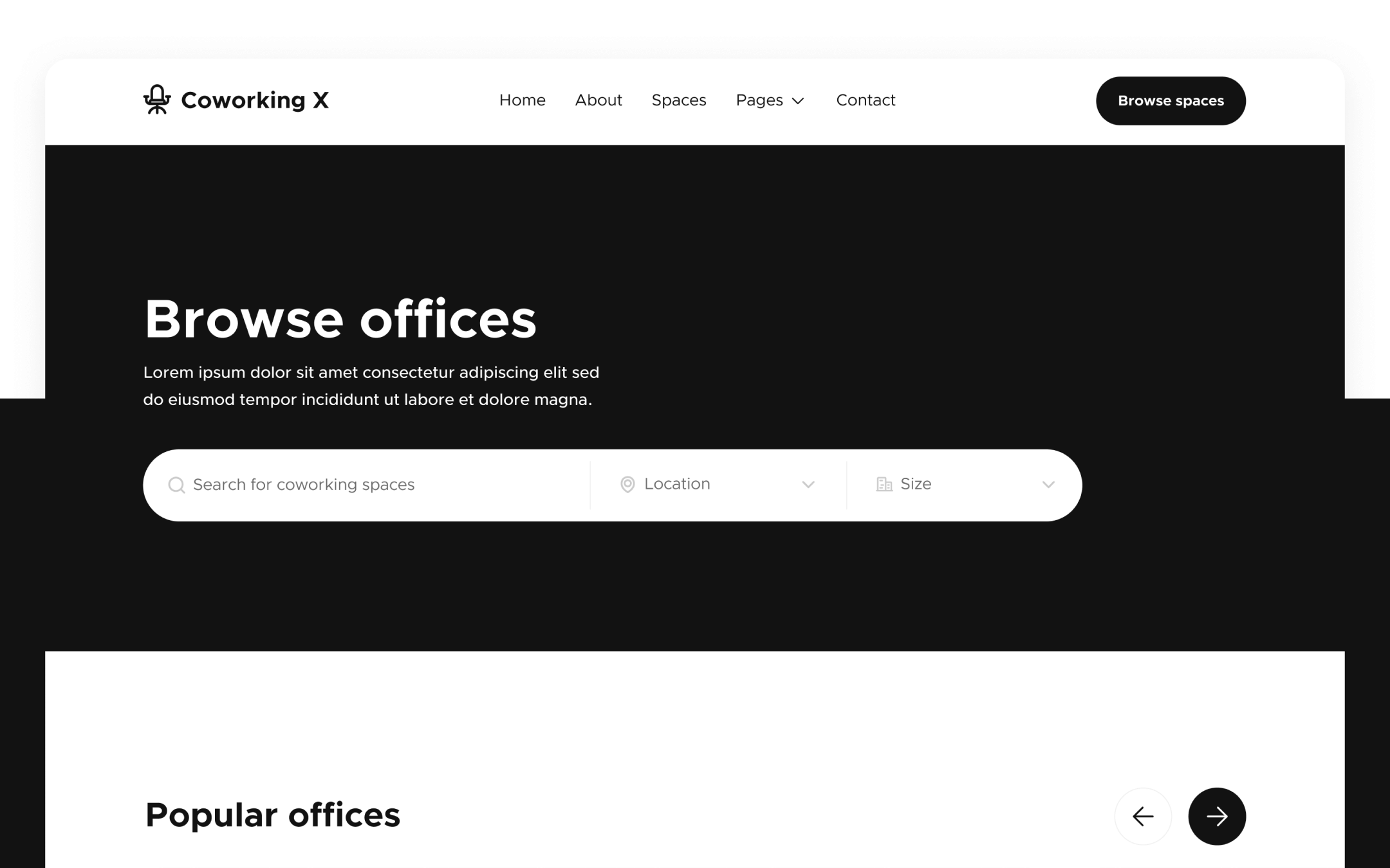 Coworking X Template para Webflow