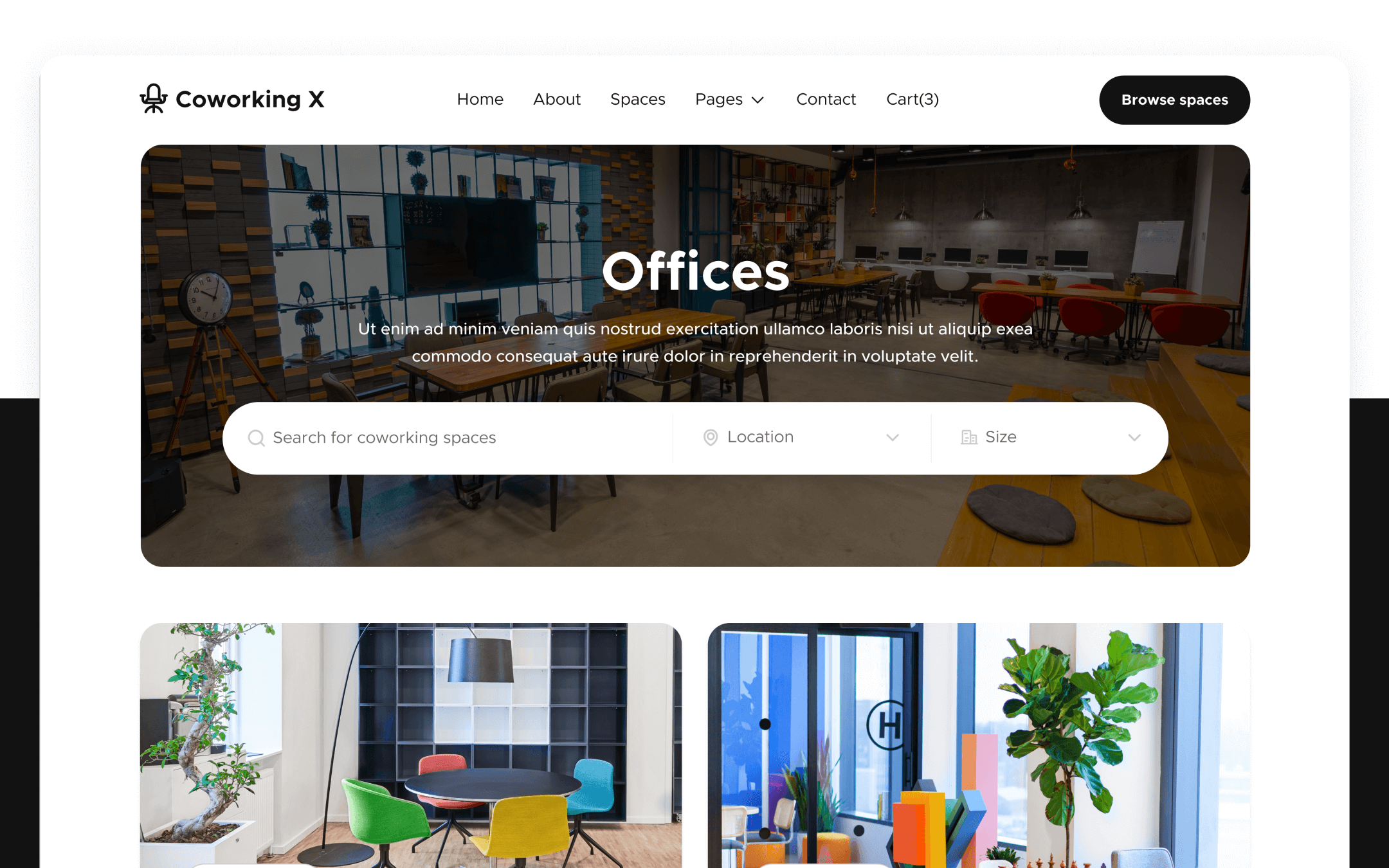 Coworking X Template para Webflow