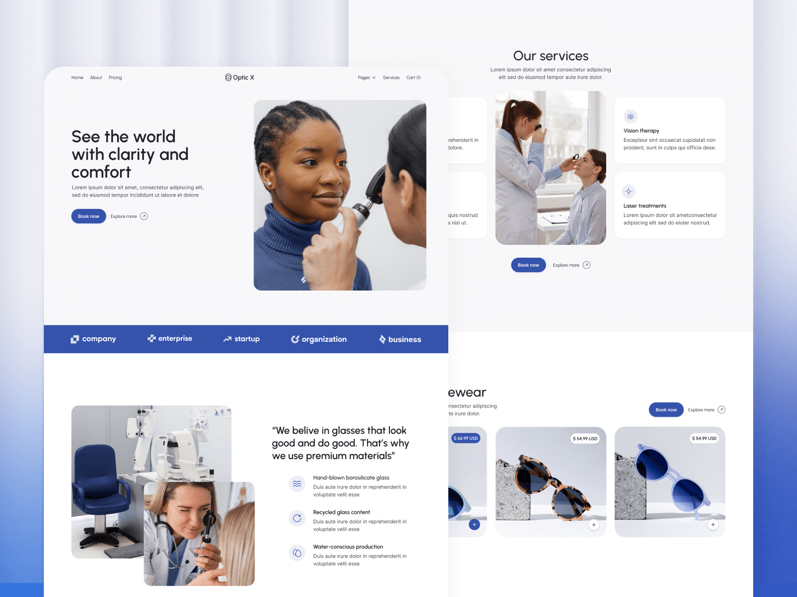 Plantilla de Óptica para Webflow