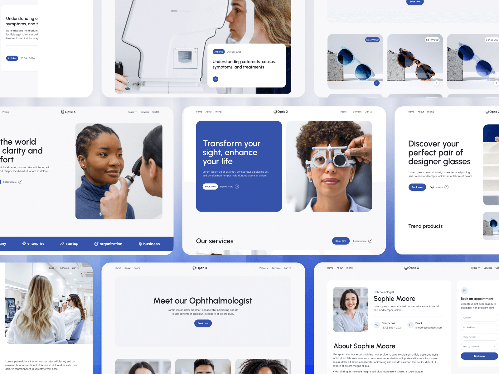 Plantilla de Optometría para Sitio Web en Webflow