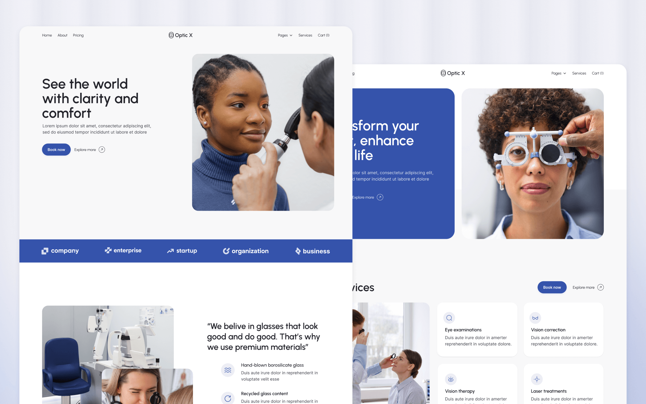 Optic X Template para Webflow