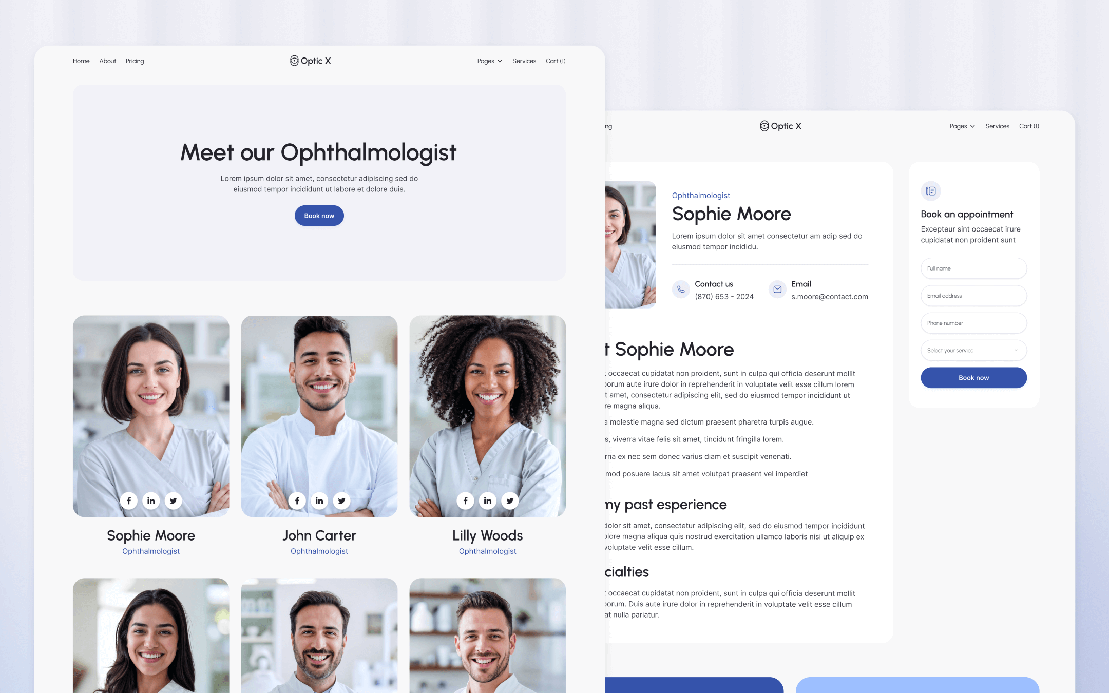 Optic X Template para Webflow