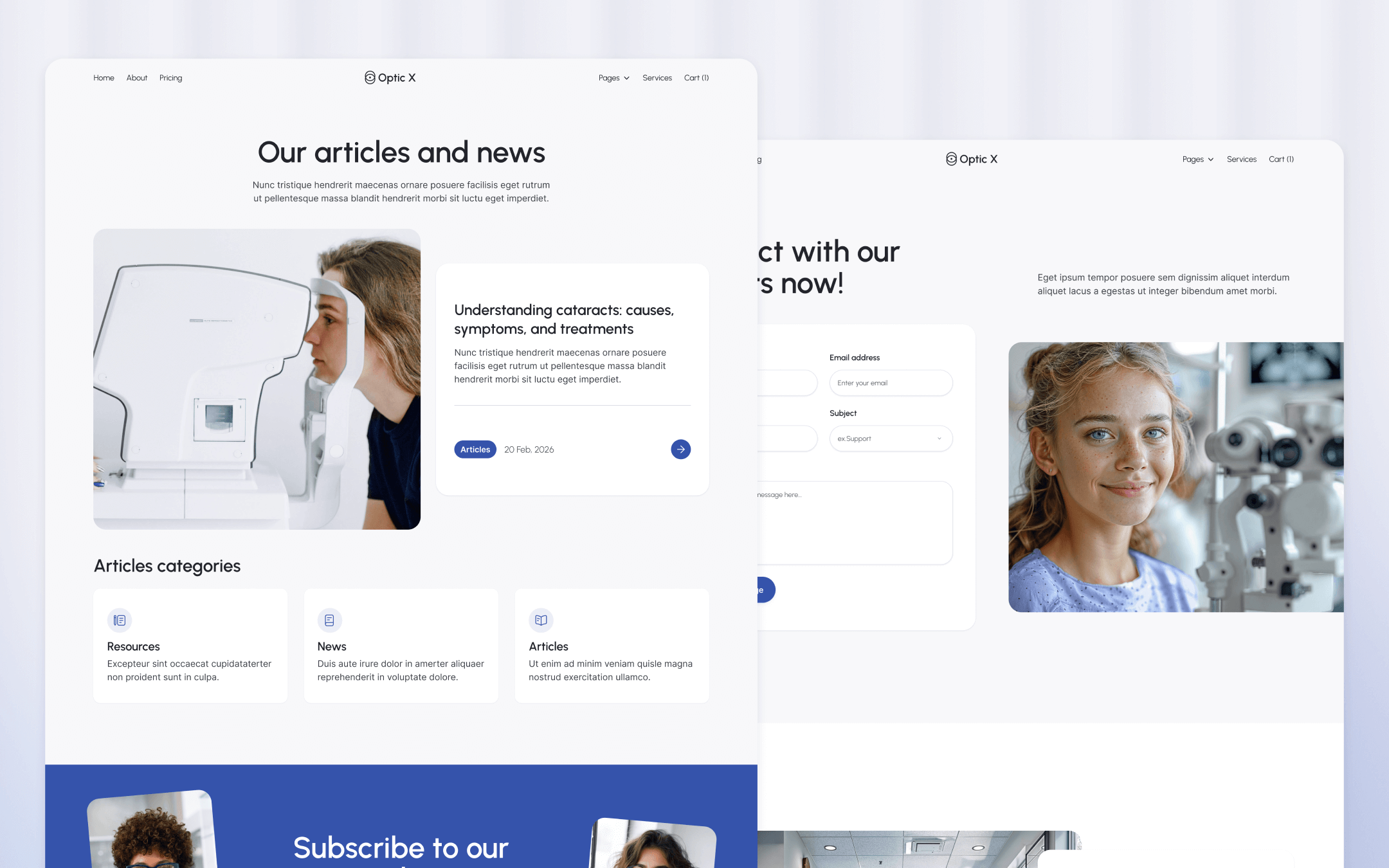 Optic X Template para Webflow
