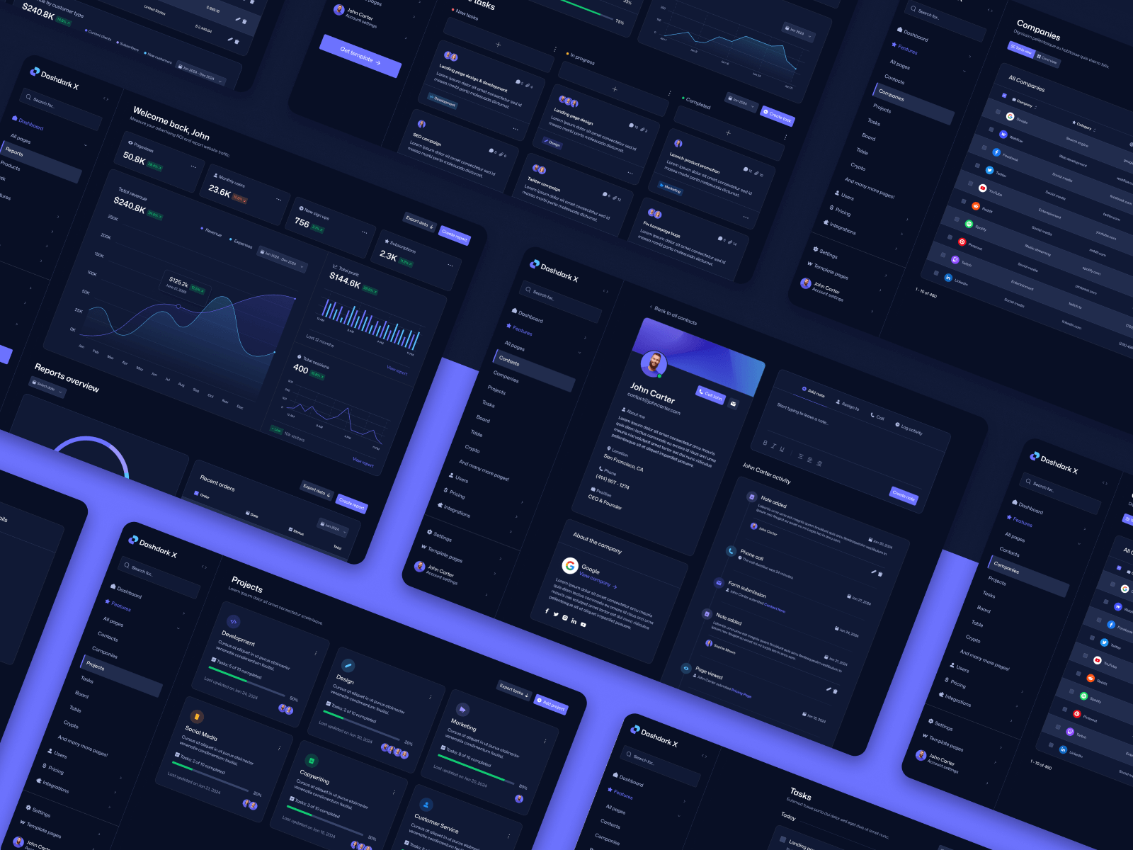 Plantilla para Webflow de Panel de Control en Modo Oscuro