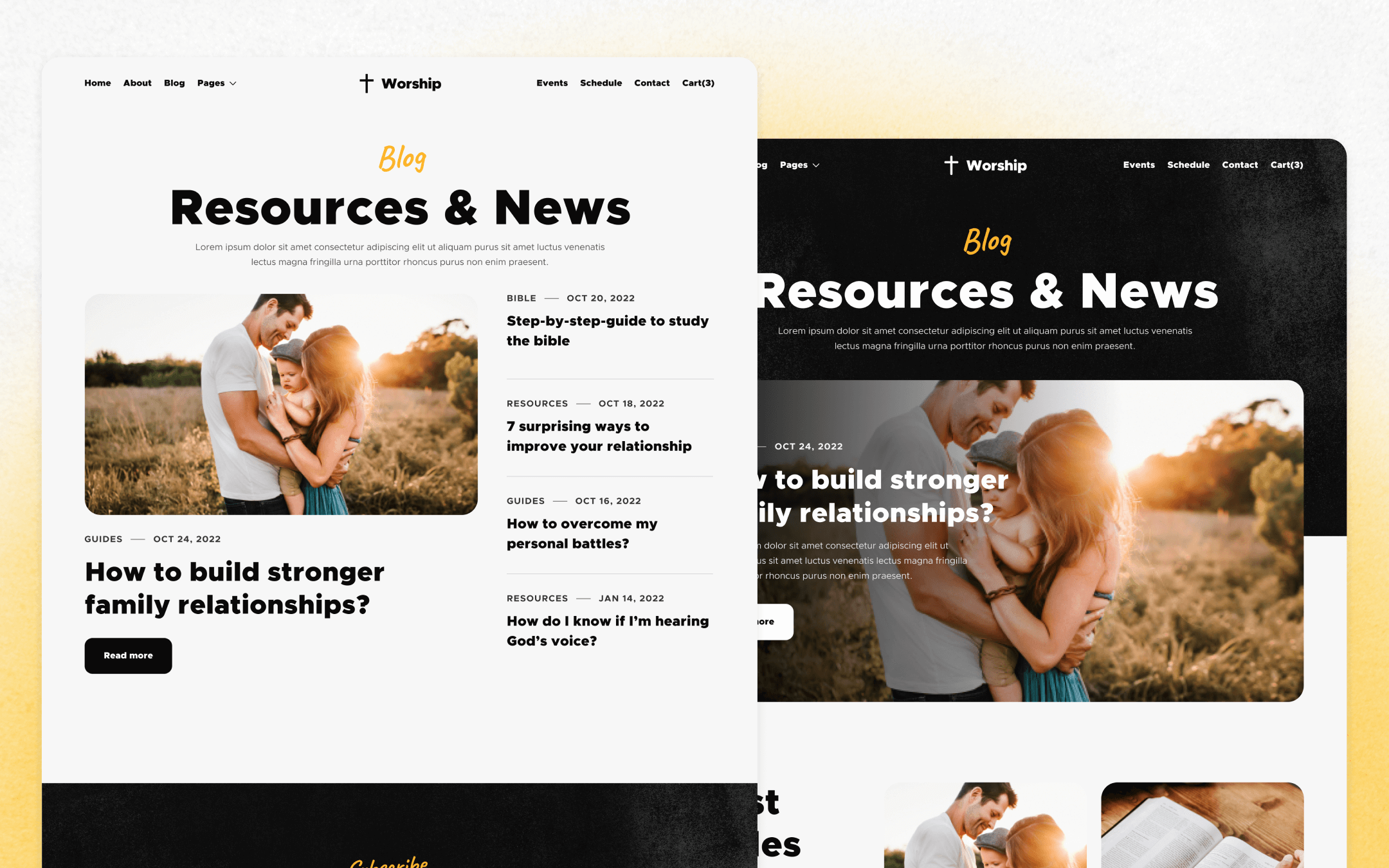 Worship X Template para Webflow