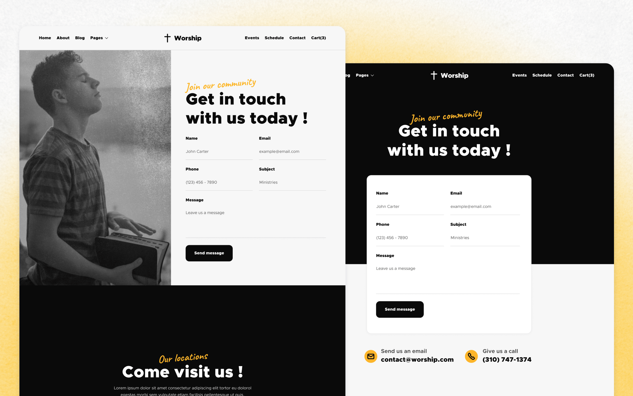 Worship X Template para Webflow
