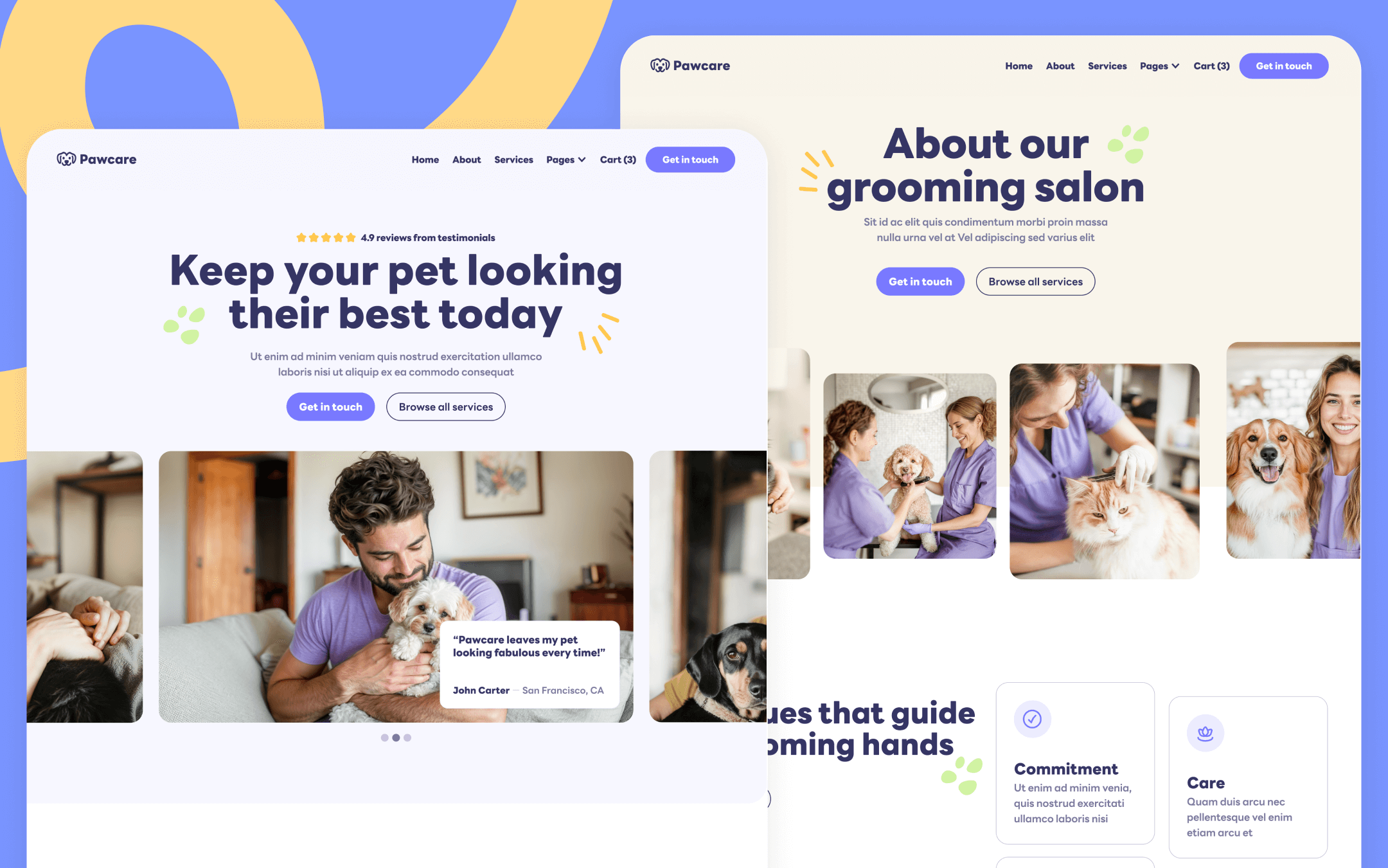 Pawcare Template para Webflow