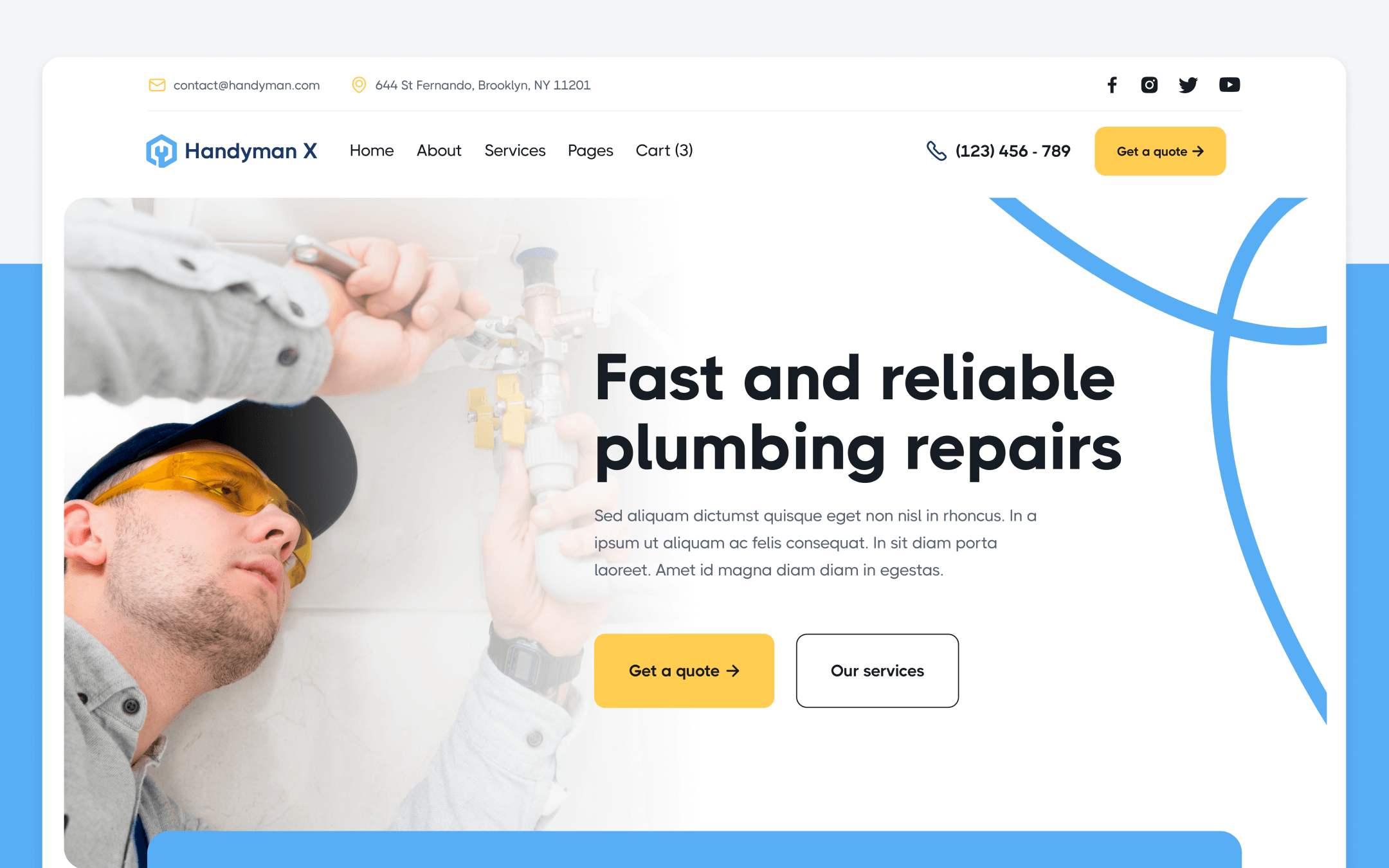 Handyman X Template para Webflow