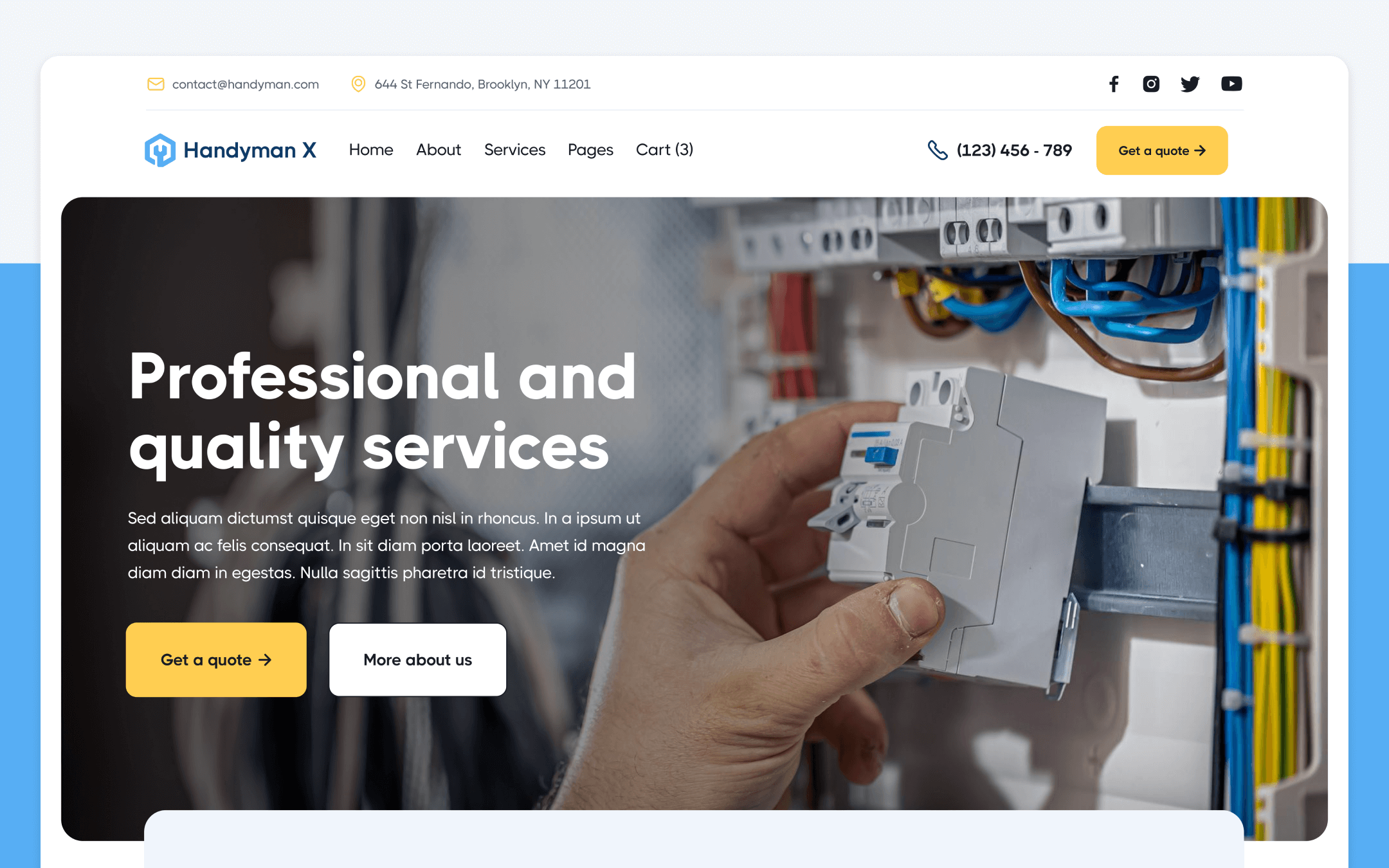 Handyman X Template para Webflow