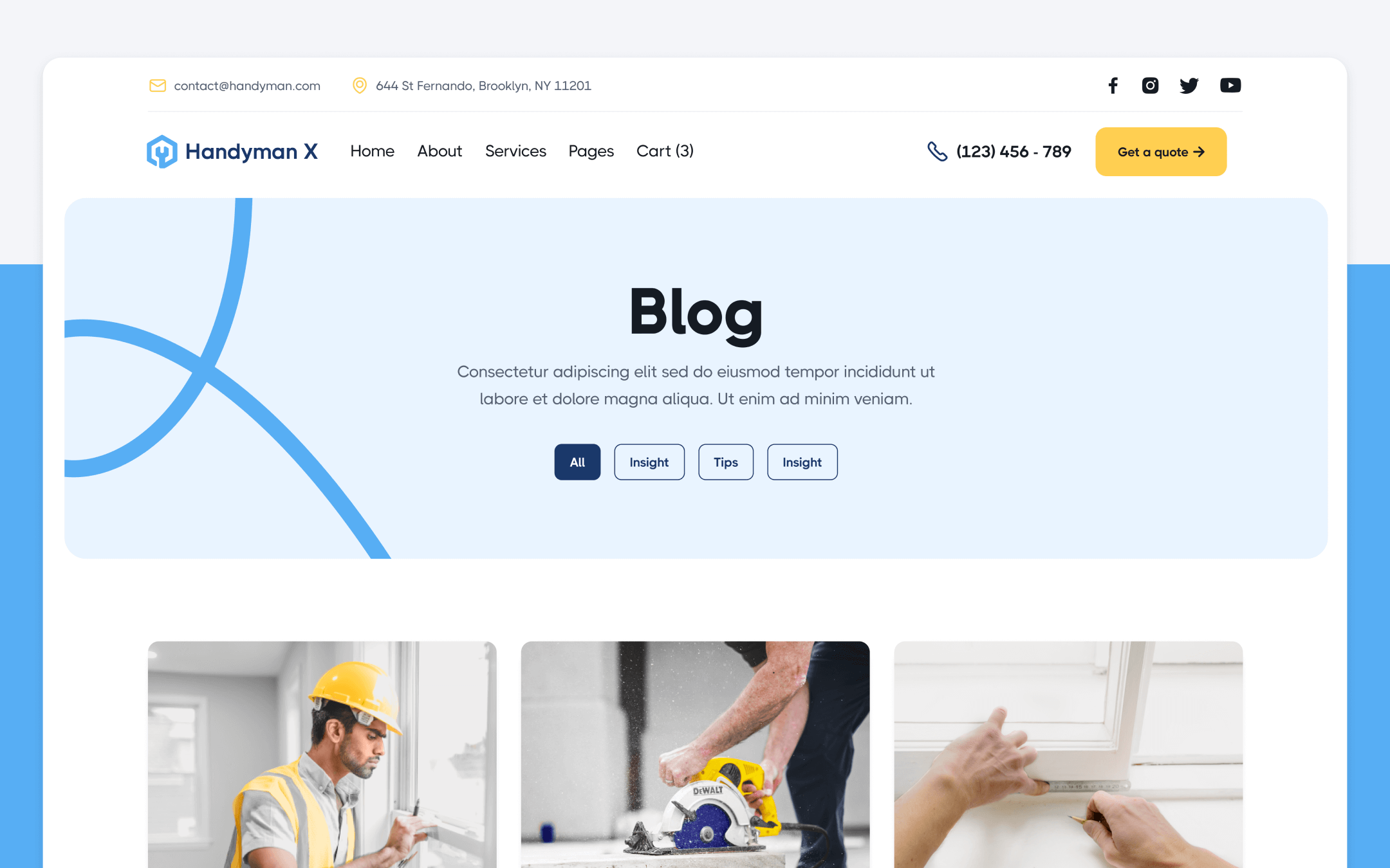 Handyman X Template para Webflow
