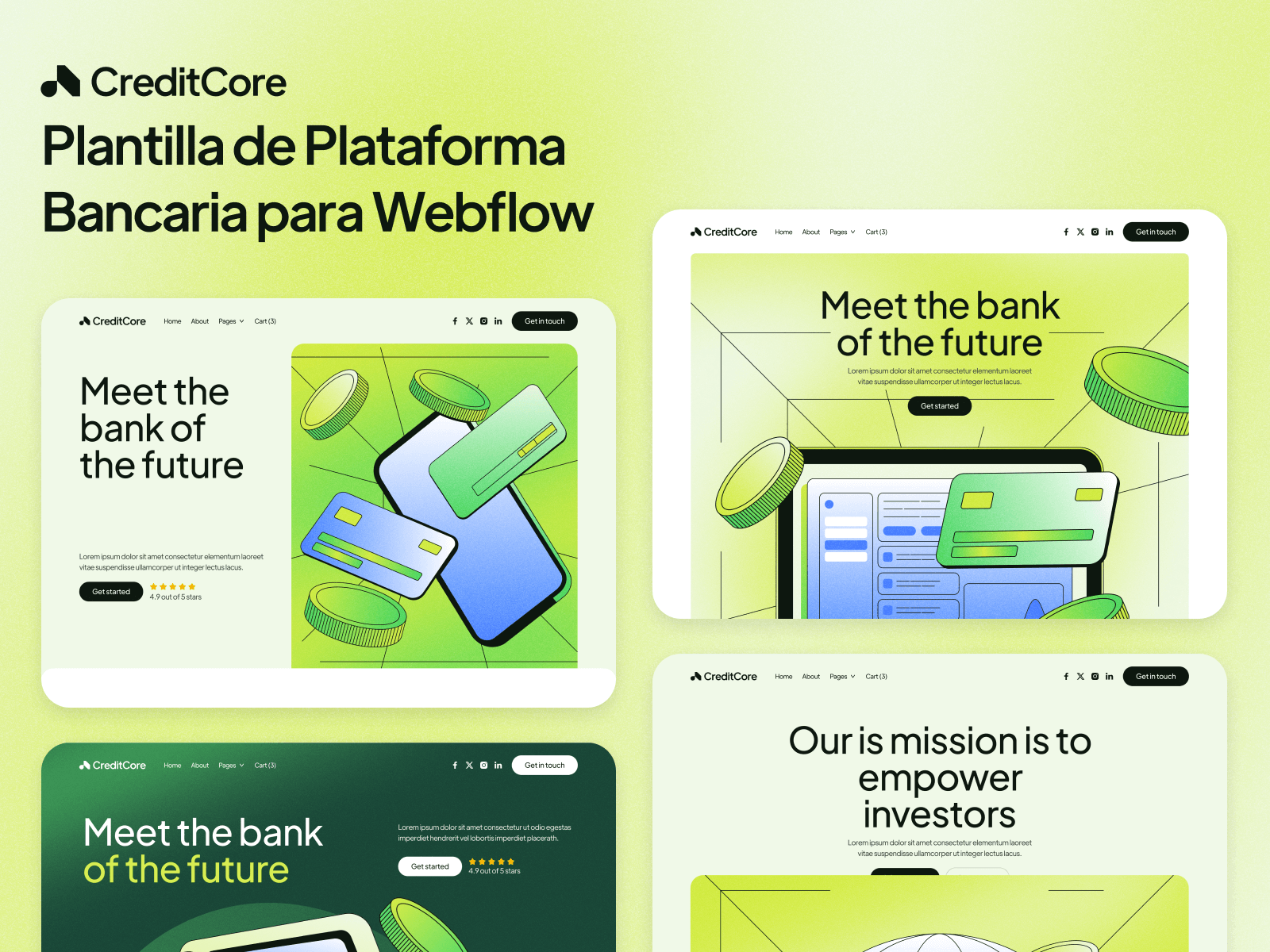 Plantilla de Plataforma Bancaria para Webflow