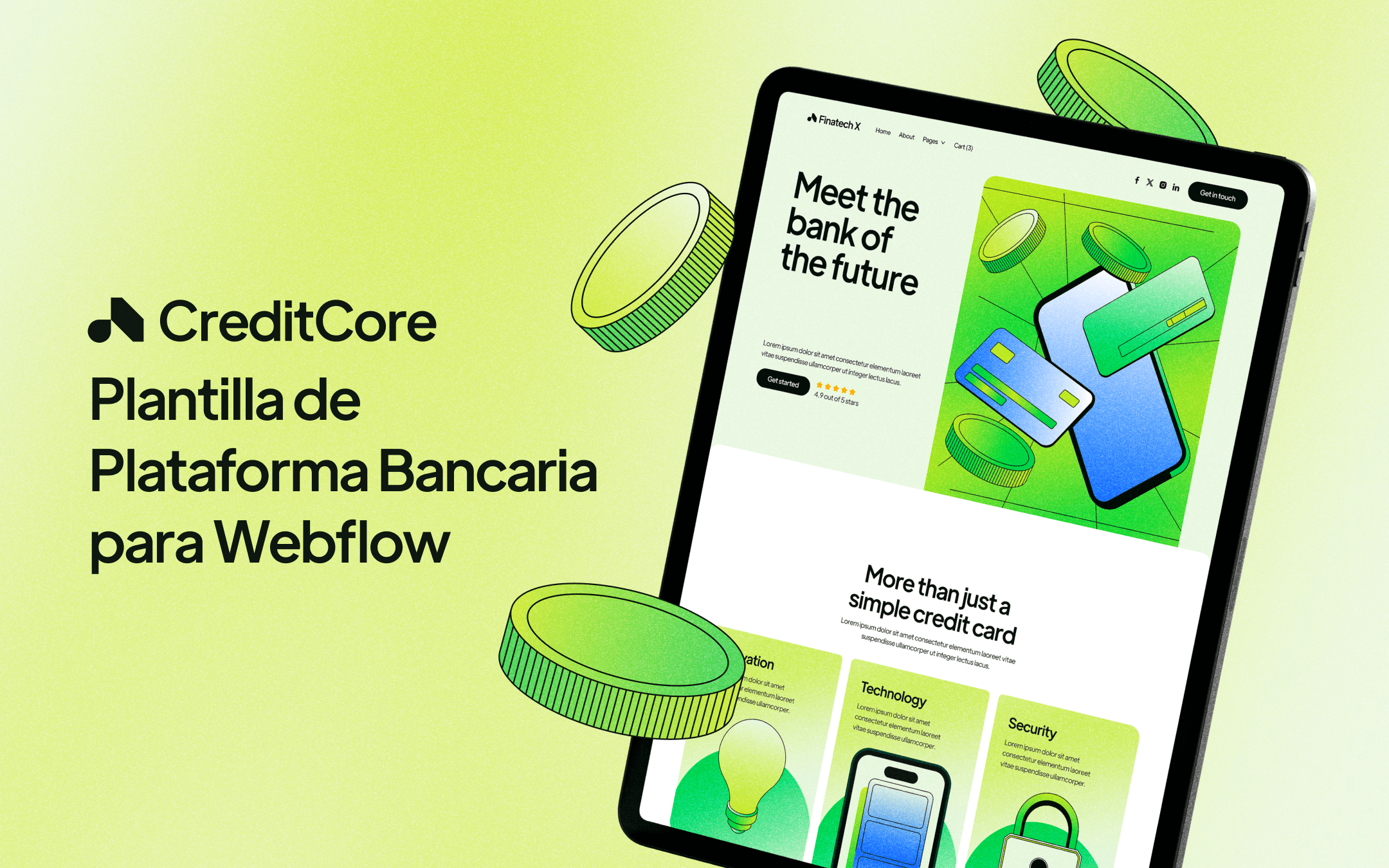 Plantilla de Plataforma Bancaria para Webflow