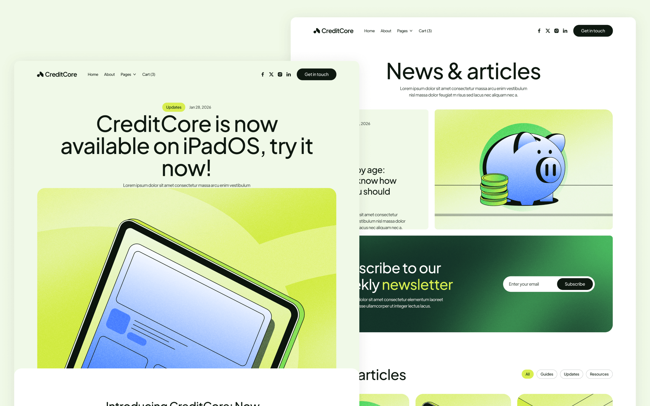 CreditCore Template para Webflow