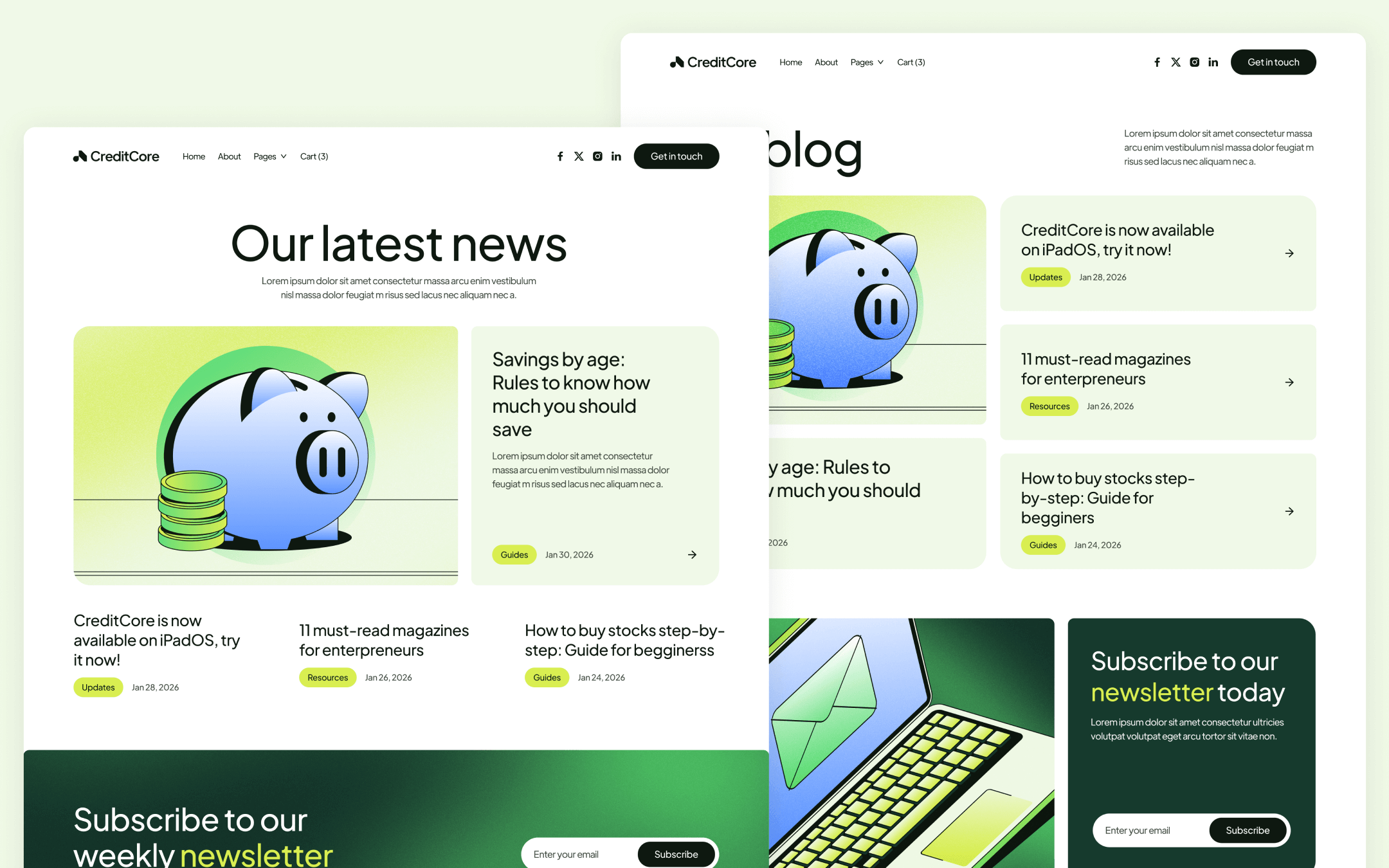 CreditCore Template para Webflow