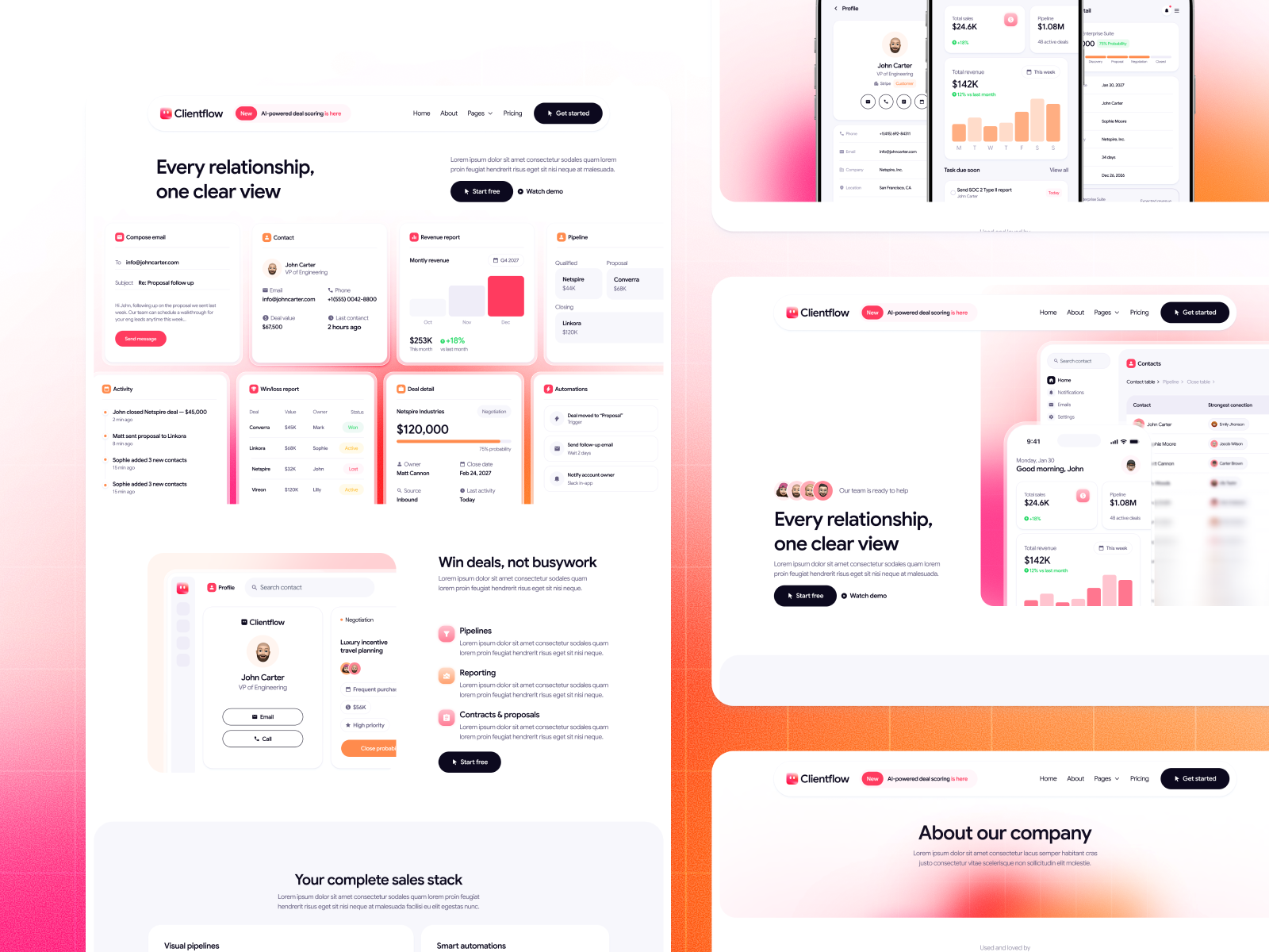 Template de Gestión de Relaciones con Clientes para Webflow