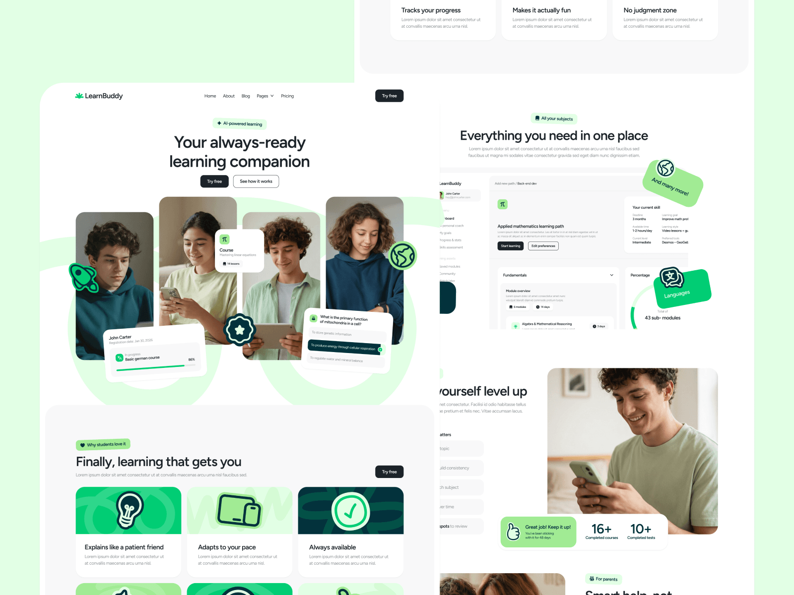 Plantilla de Plataforma de Aprendizaje con IA para Webflow