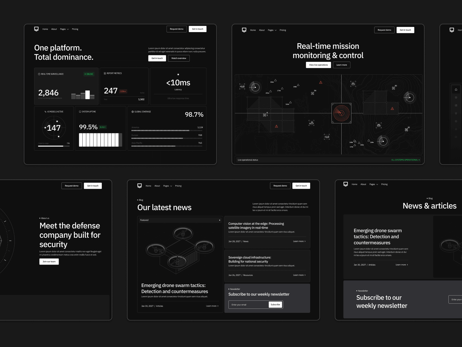 Plantilla de Sistema de Defensa para Sitio Web en Webflow