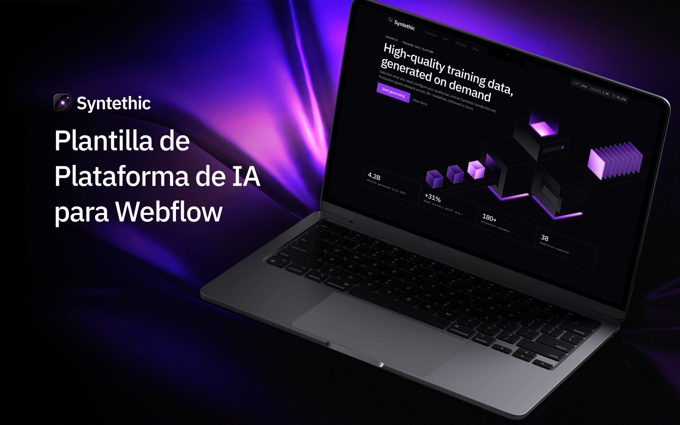 Plantilla de Plataforma de IA para Webflow