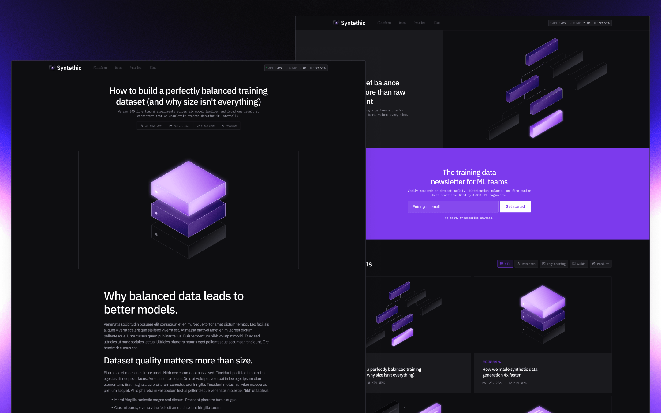Syntethic Template para Webflow