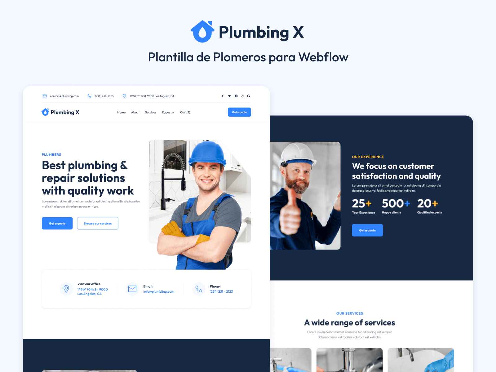 Plantilla de Plomeros para Webflow