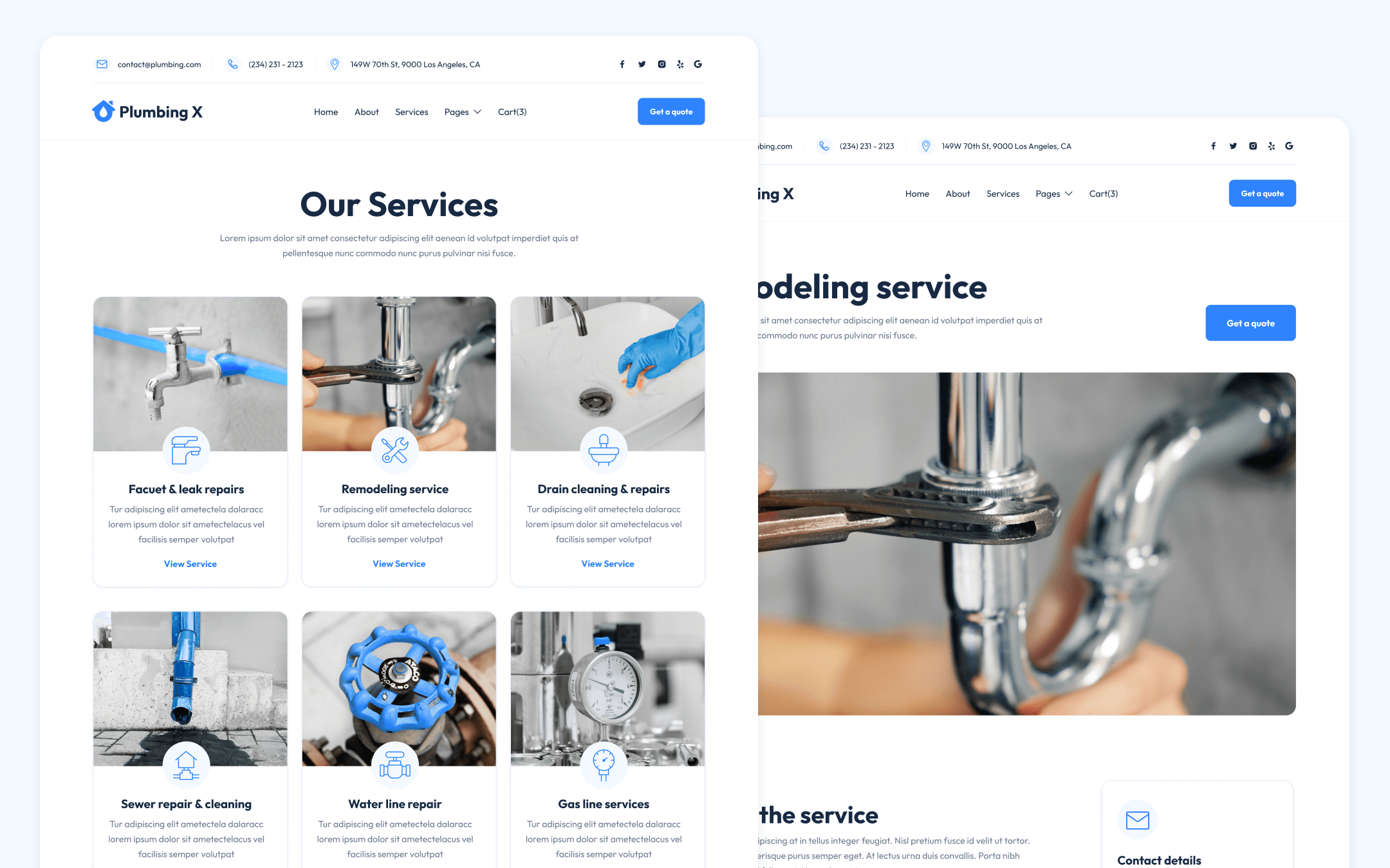 Plumbing X Template para Webflow