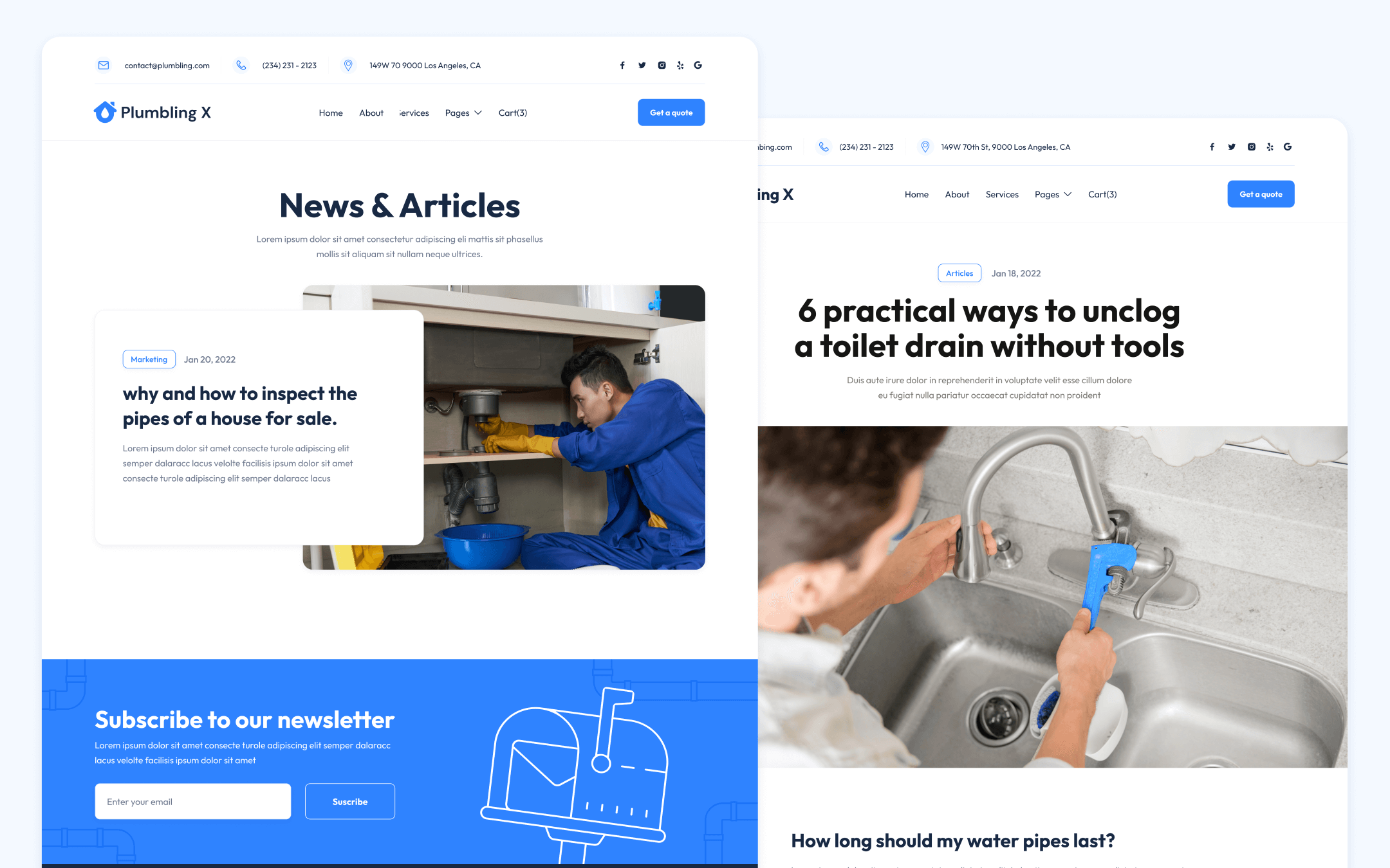 Plumbing X Template para Webflow