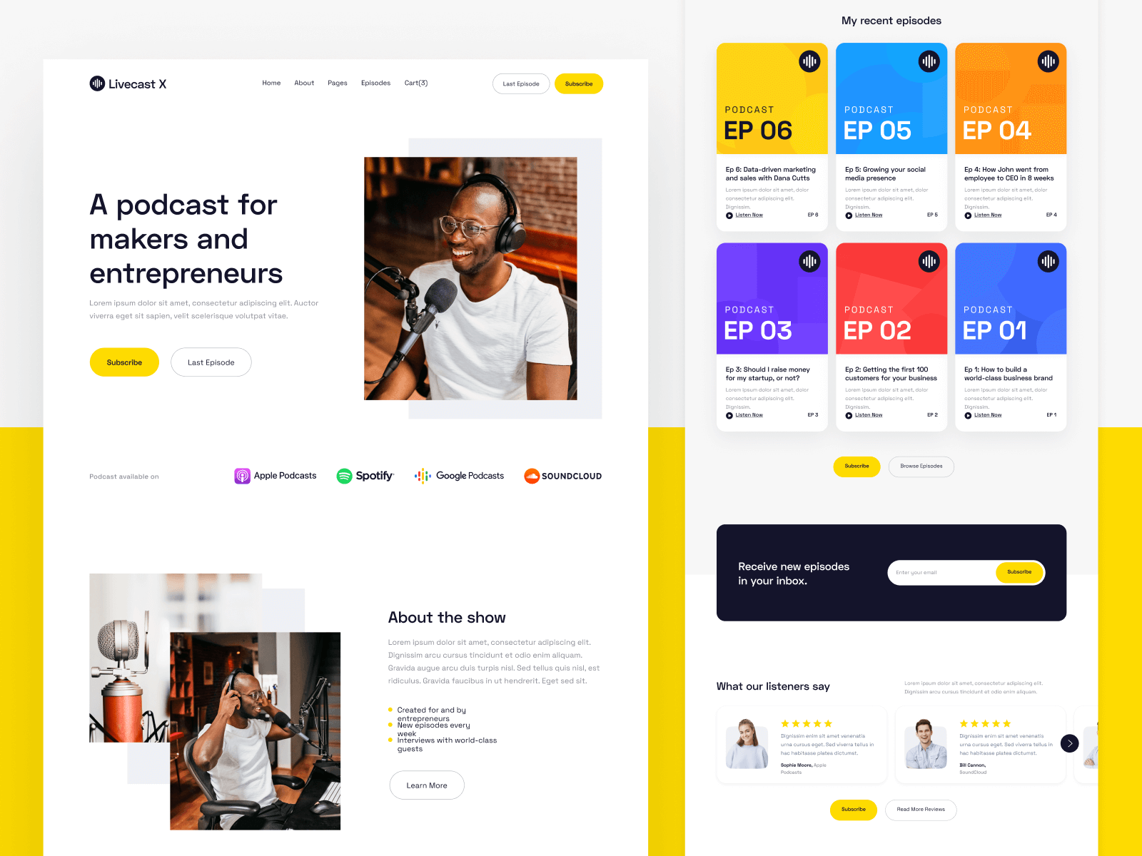 Template de Programa de Radio para Webflow