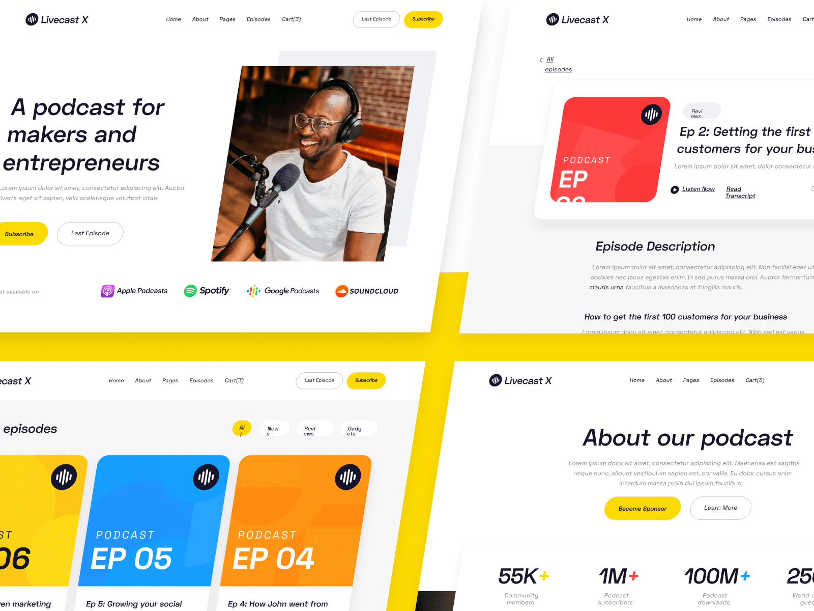 Plantilla para Webflow de Podcast en Línea