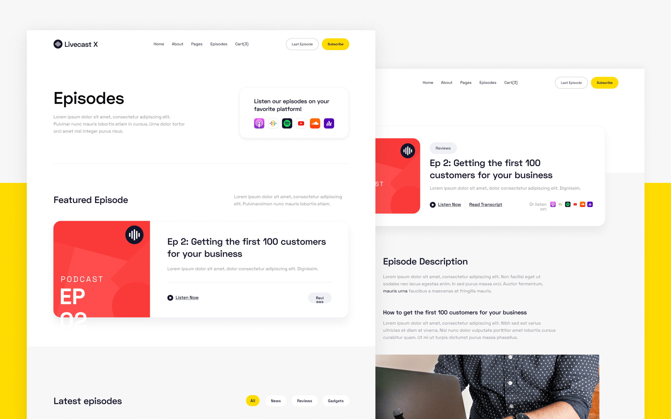 Livecast X Template para Webflow