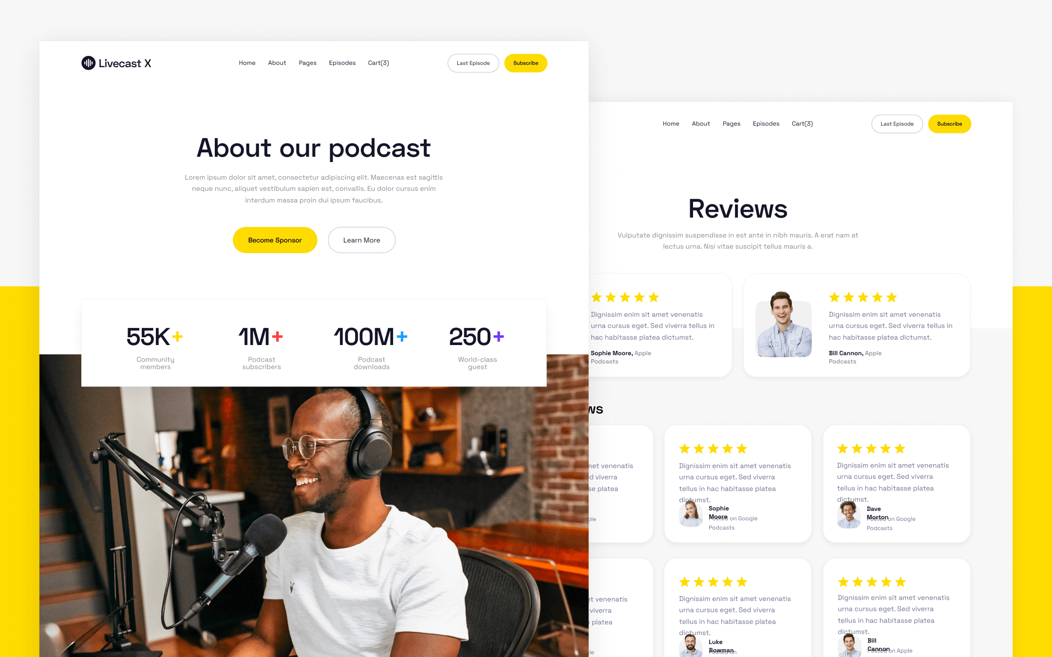 Livecast X Template para Webflow