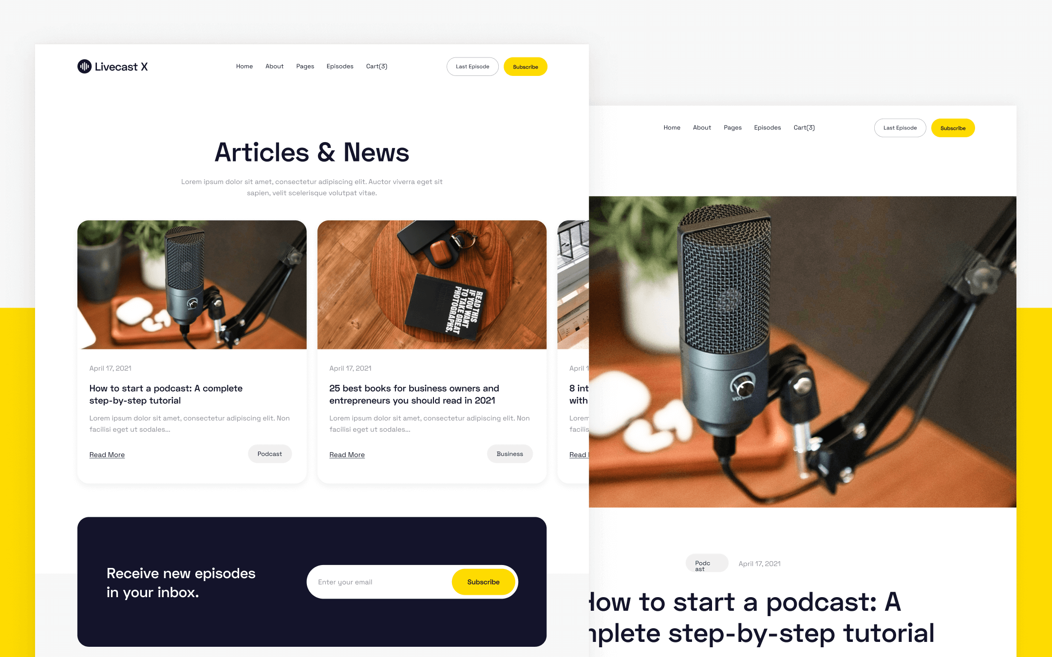 Livecast X Template para Webflow
