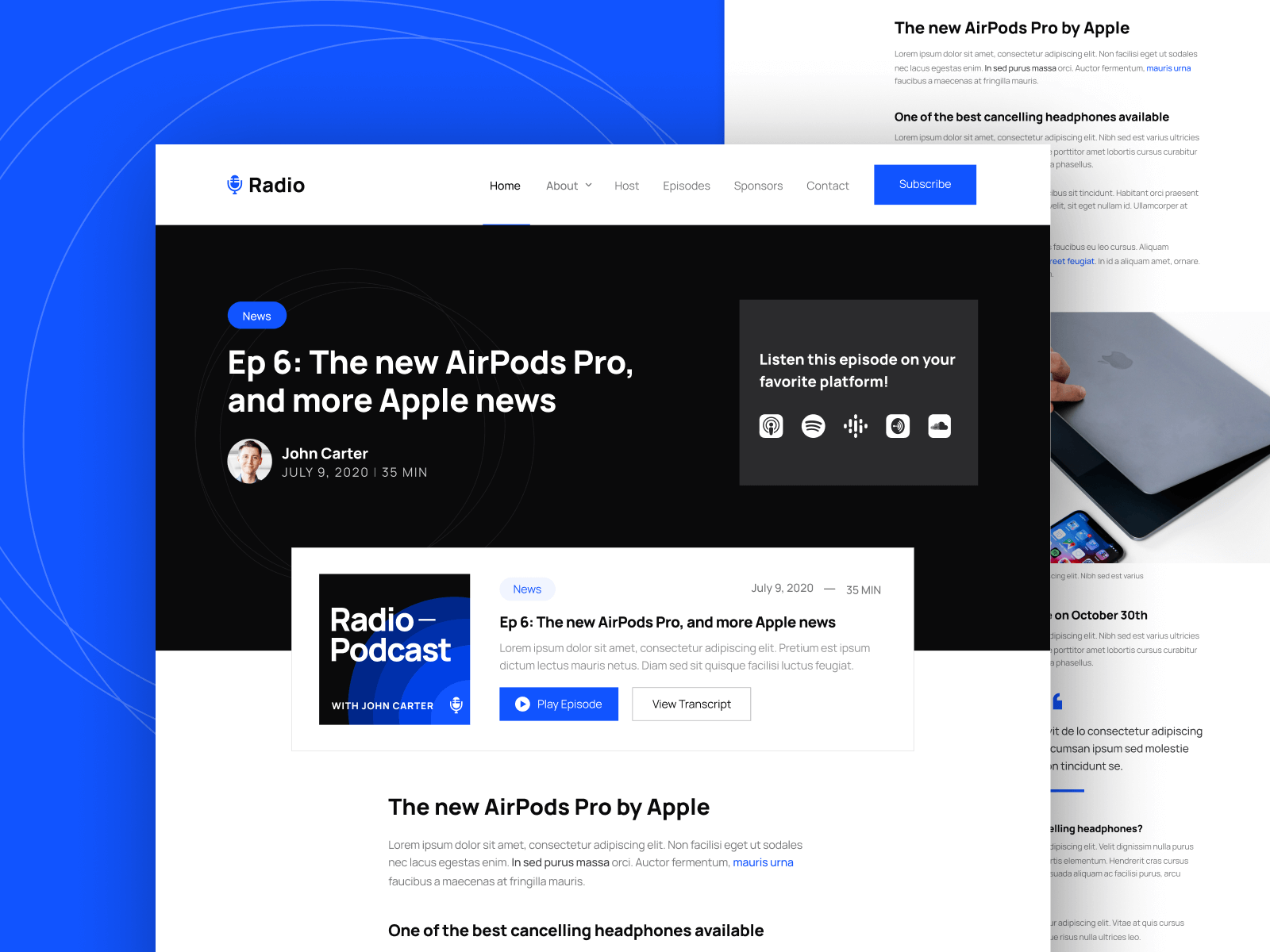 Plantilla para Webflow de Radio