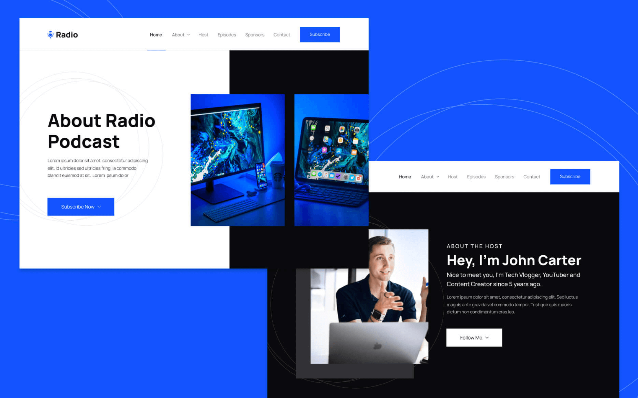 Radio Template para Webflow