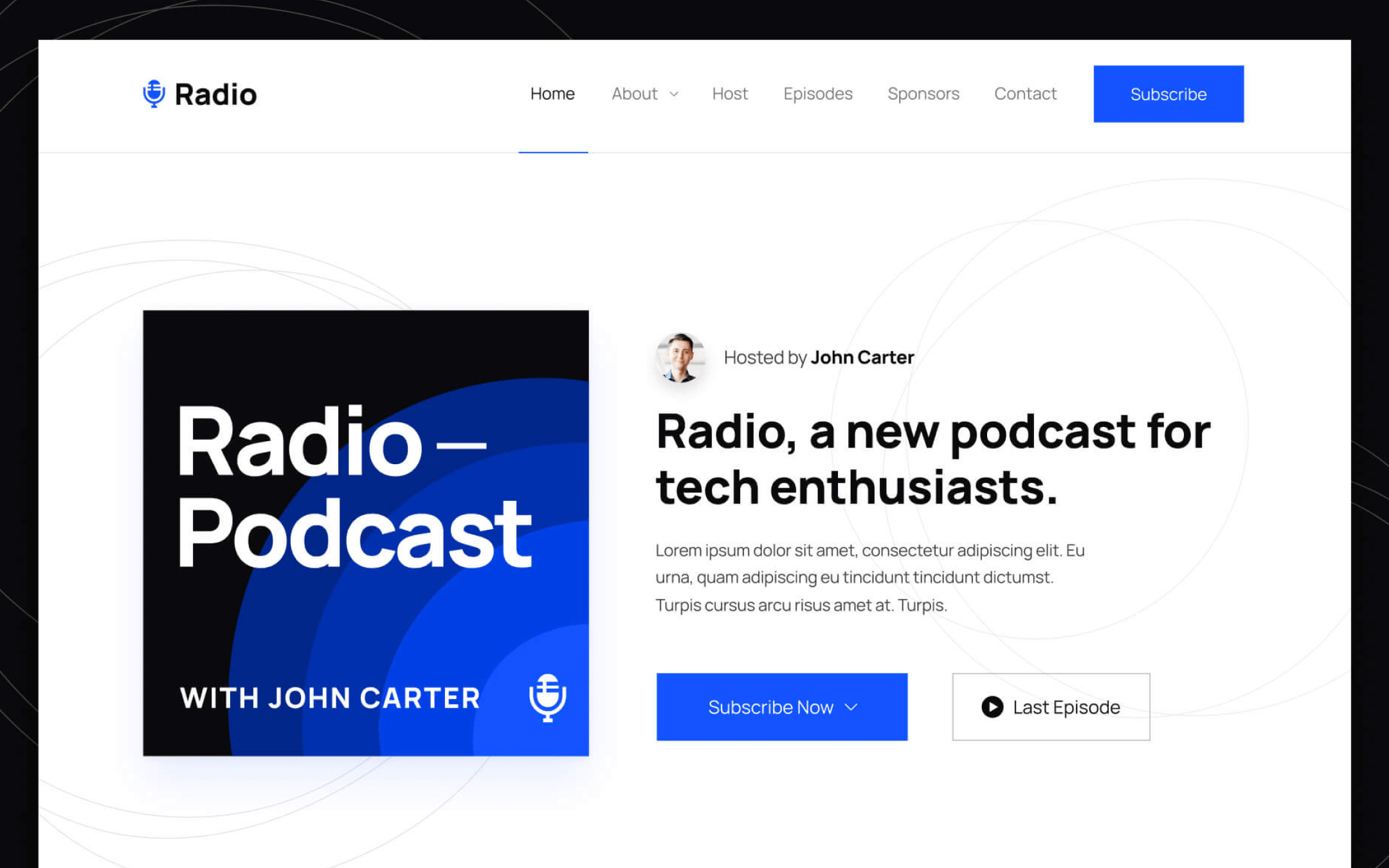 Radio Template para Webflow