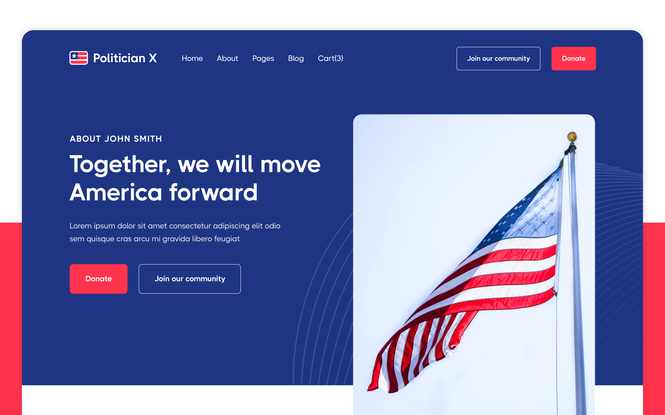 Politician X Template para Webflow