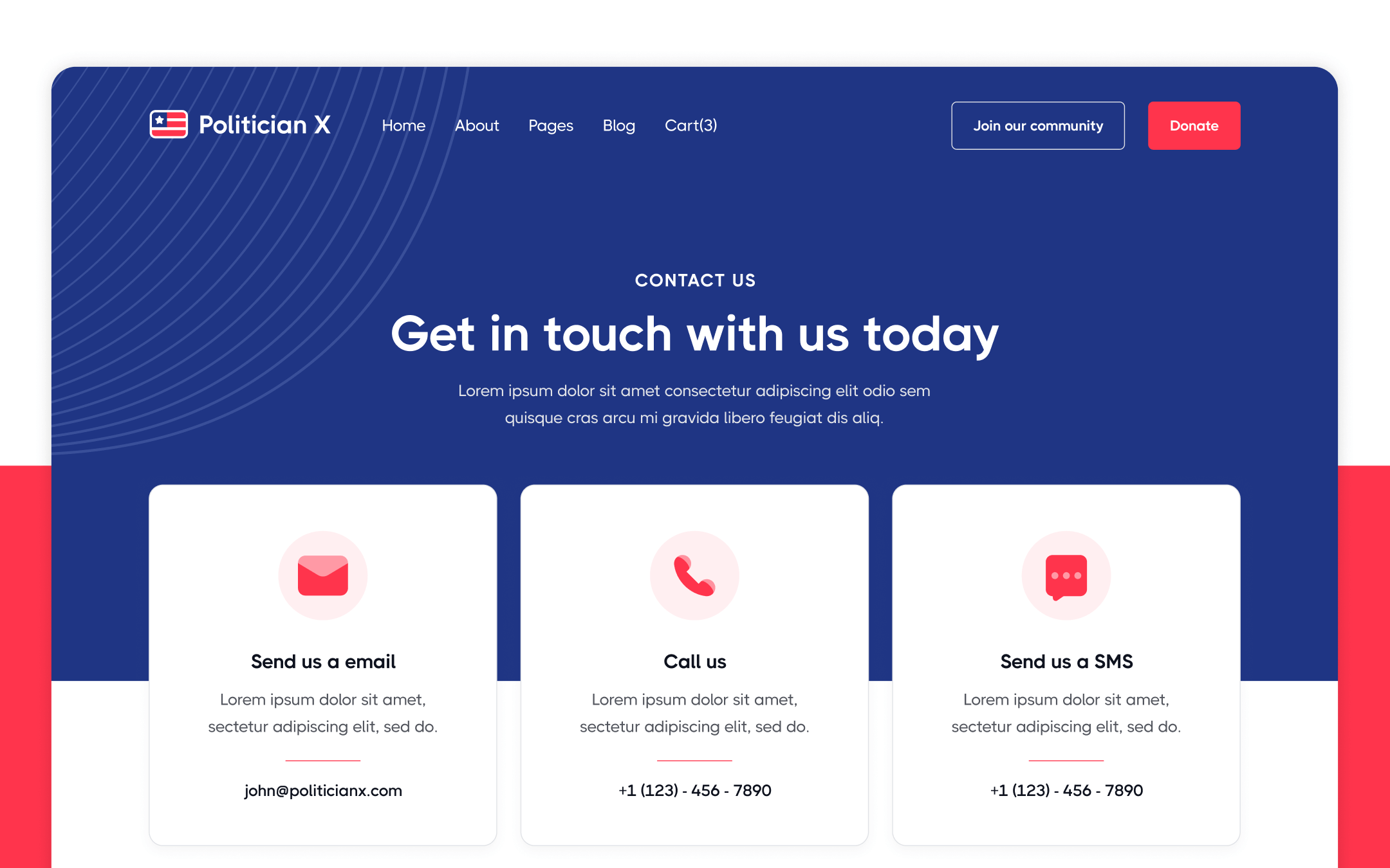 Politician X Template para Webflow