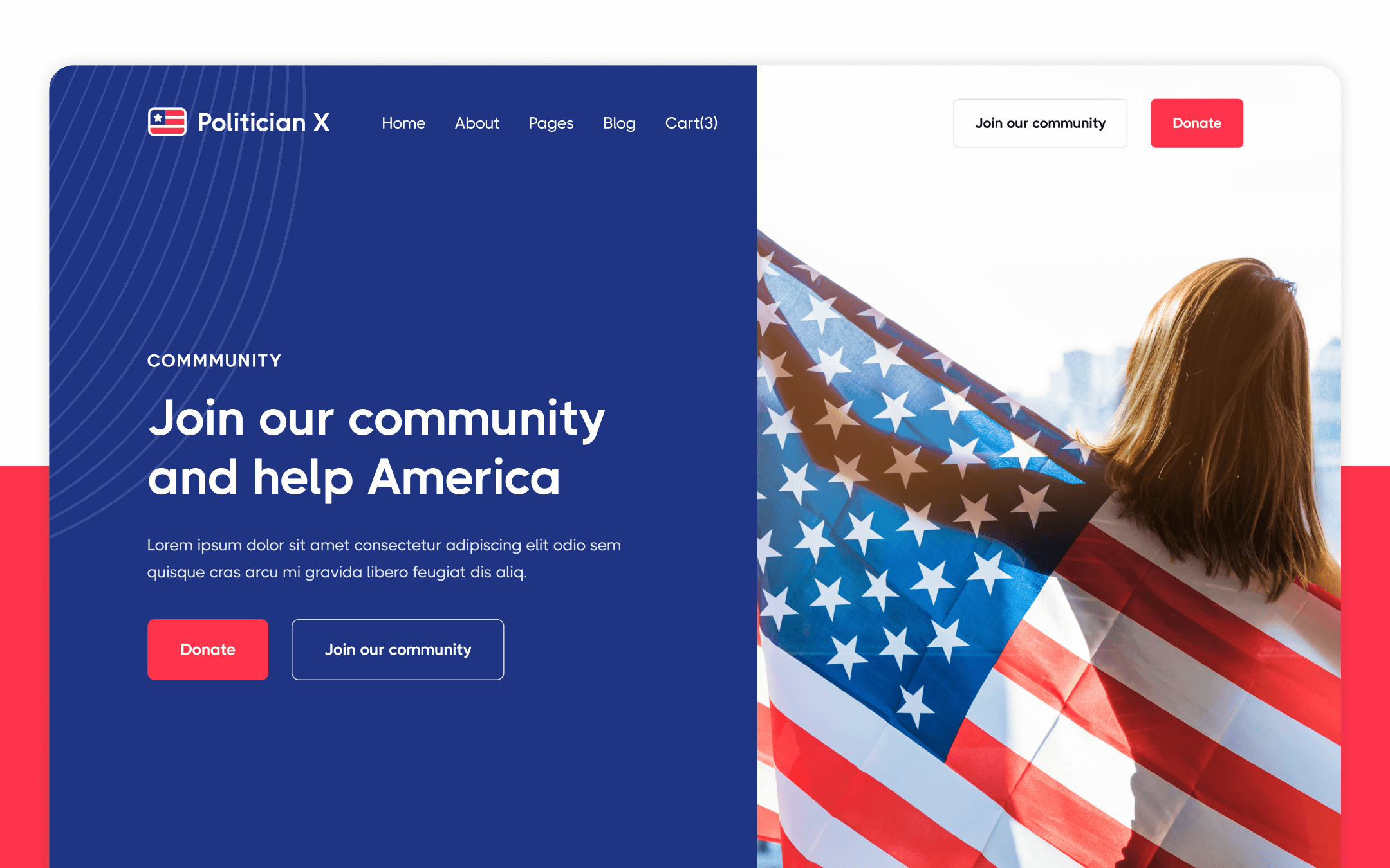 Politician X Template para Webflow