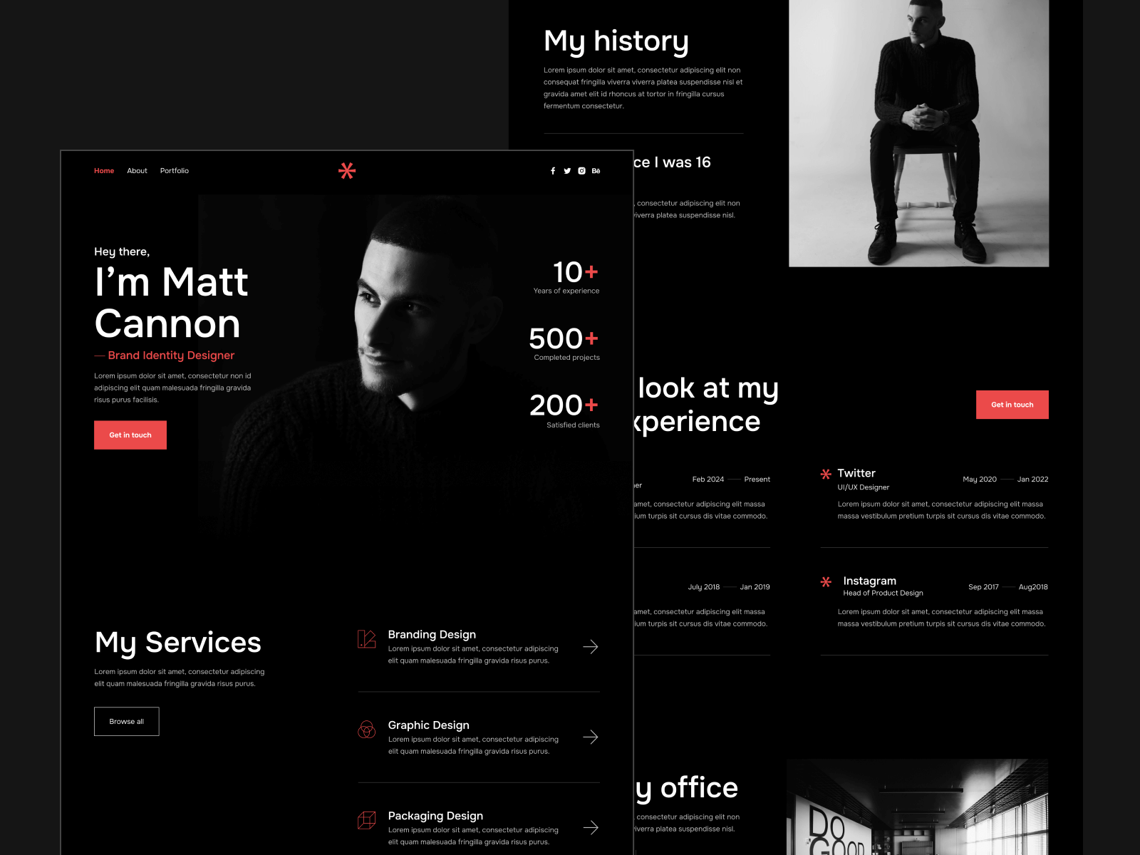 Plantilla de Portafolio Modo Oscuro para Webflow